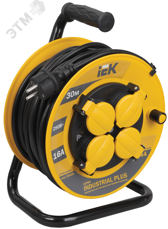 Изображение товара Удлинитель силовой 4 розетки 30м ПВС с термозащитой IP44