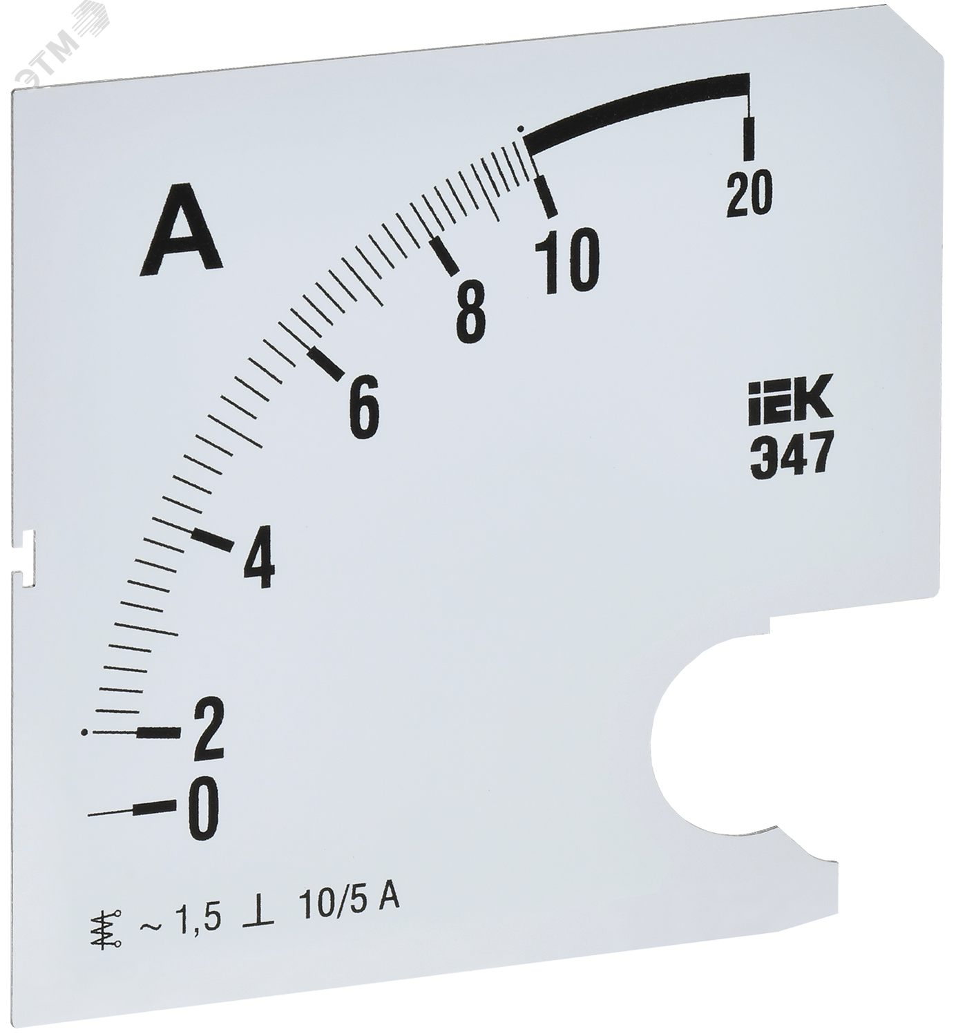 Изображение товара Шкала сменная для амперметра Э47 10А класс точности 1,5 96х96мм