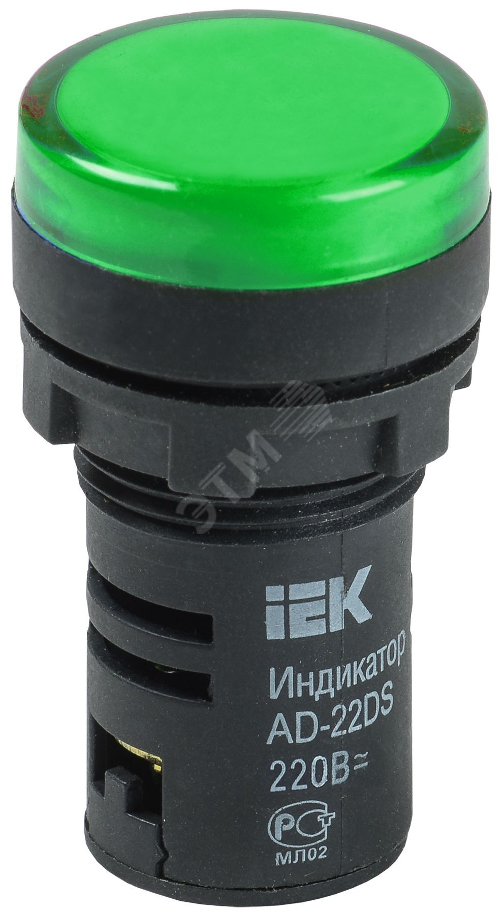 Изображение товара Лампа AD22DS(LED)матрица d=22мм зеленый 12В AC/DC (шт)
