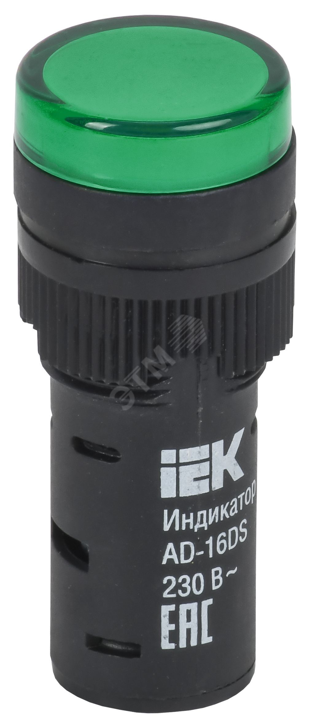 Лампа AD16DS(LED)матрица d16мм зеленый 230В AC/DC