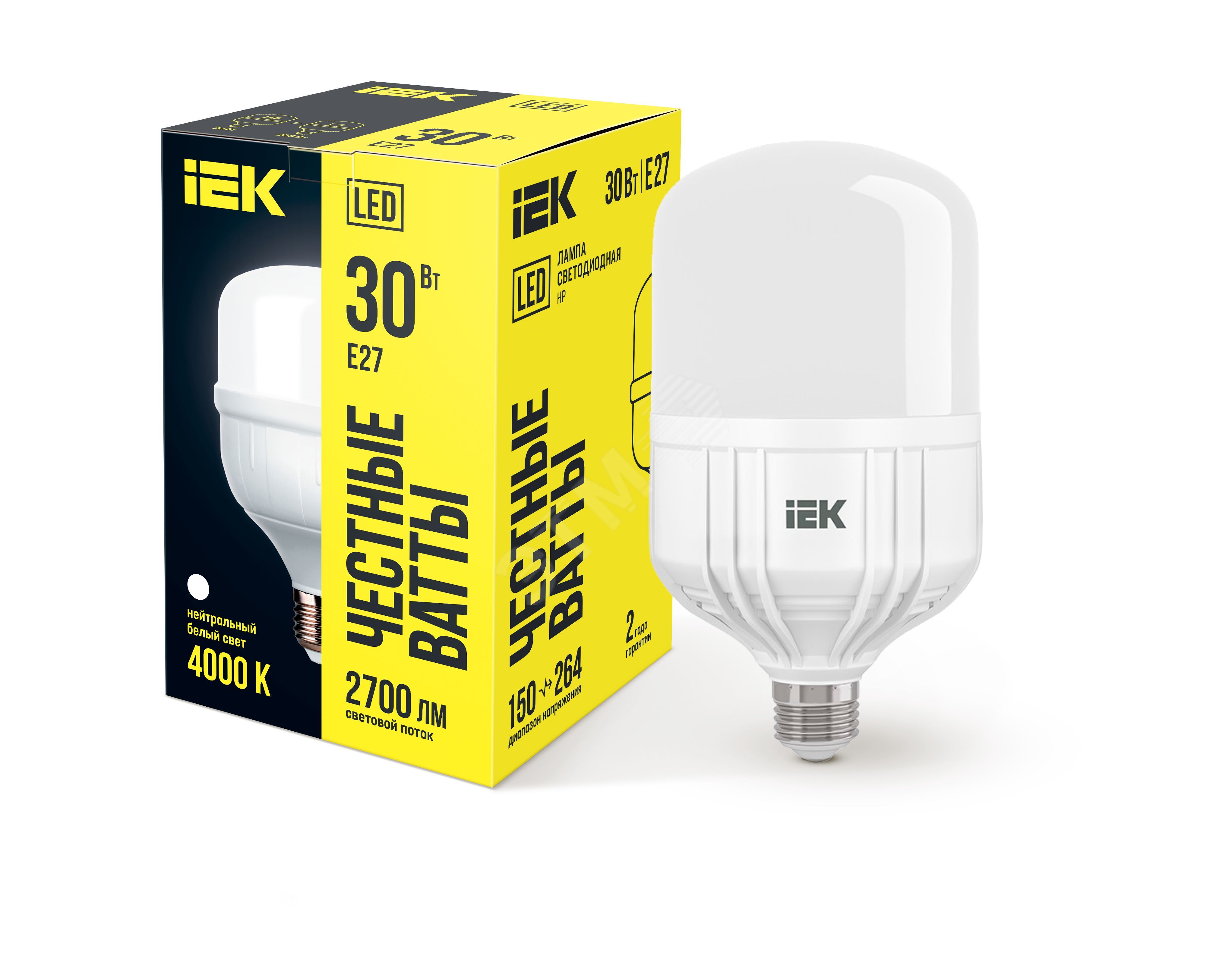 Изображение товара Лампа светодиодная HP 30Вт 230В 4000К E27 (шт) Изображение товара Лампа светодиодная HP 30Вт 230В 4000К E27 (шт)