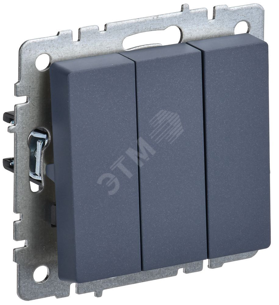 BRITE Выключатель 3-клавишный 10А ВС10-3-0-БрМ маренго