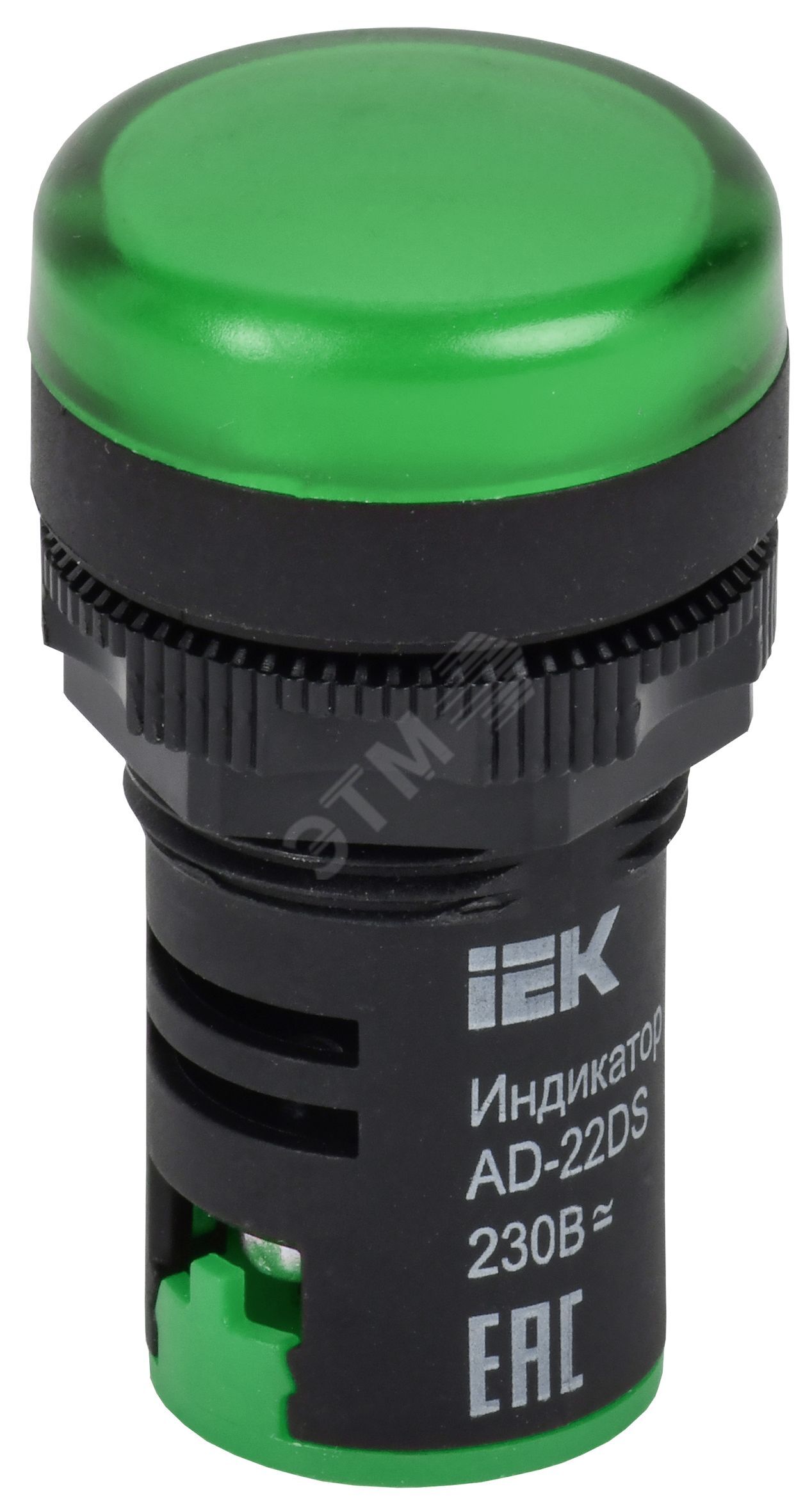 Лампа AD22DS(LED)матрица d22мм зеленый 230В AC/DC