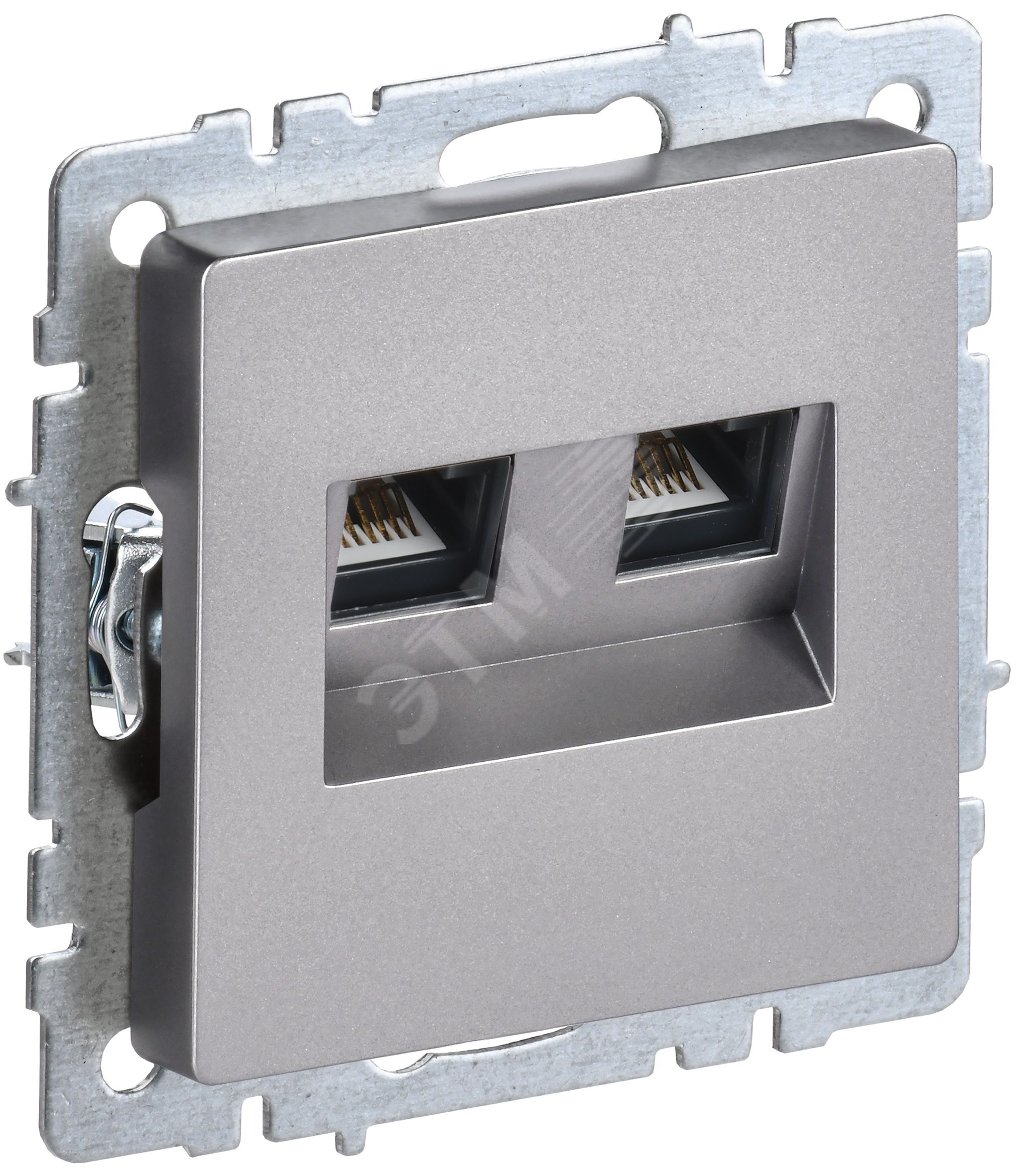 Изображение товара Розетка двойная RJ11+RJ45 кат.5E РК/Т12-БрС сталь BRITE (шт) Изображение товара Розетка двойная RJ11+RJ45 кат.5E РК/Т12-БрС сталь BRITE (шт)