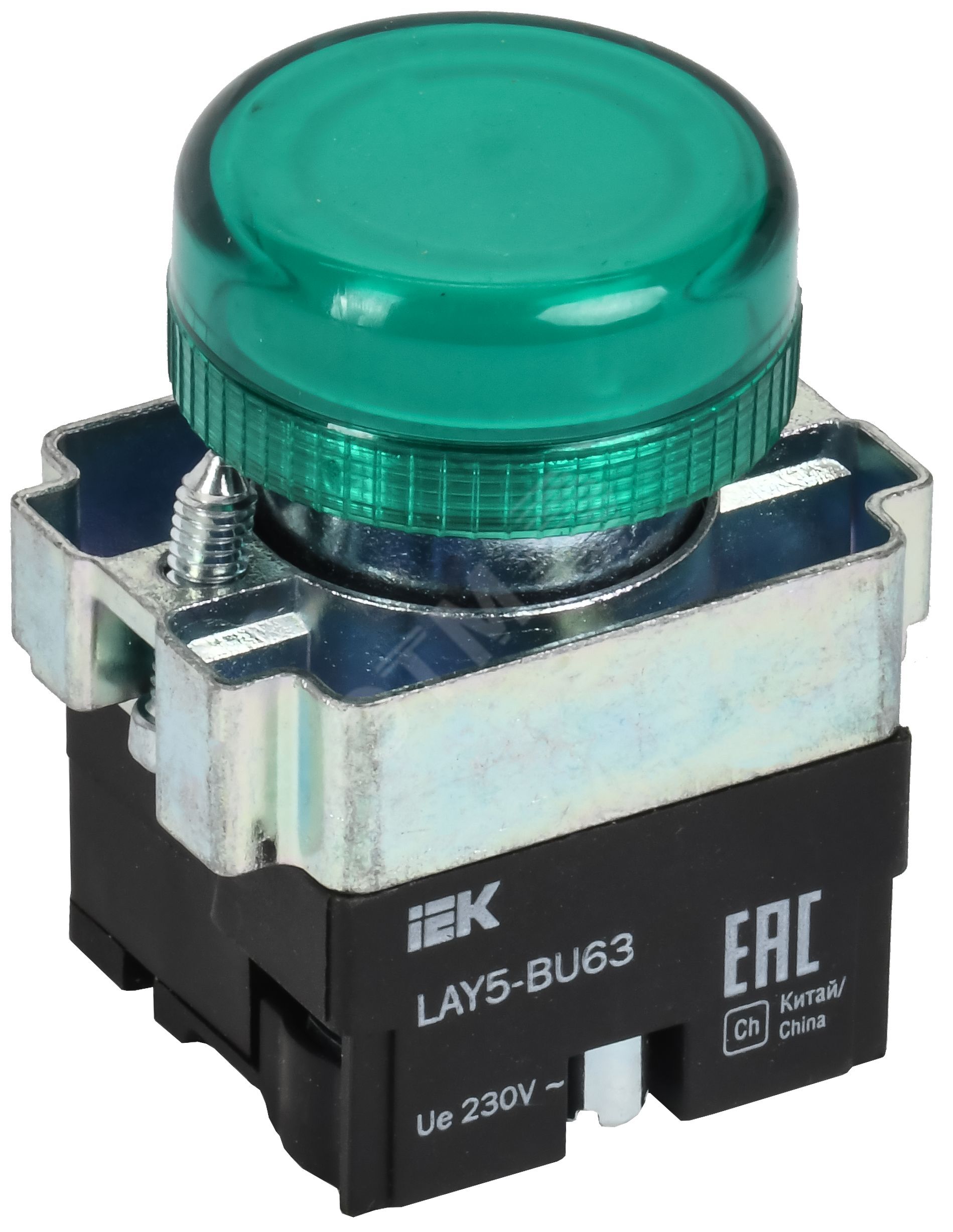 Изображение товара Индикатор LED IEK BLS50-BU-K06 зеленого цвета 22мм для электрощитов