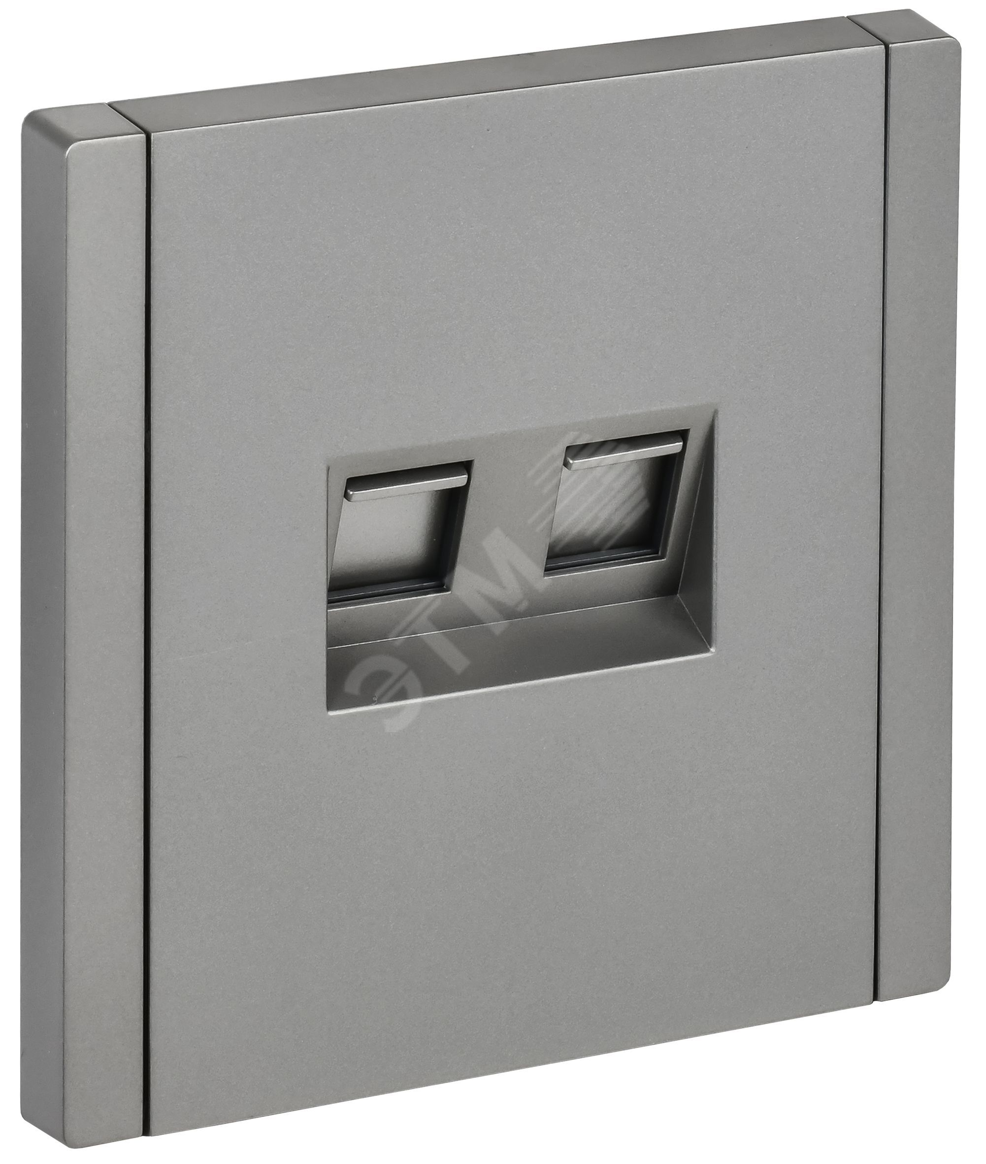 FORTE&PIANO Розетка двойная RJ11+RJ45 кат.5E FP535 сталь