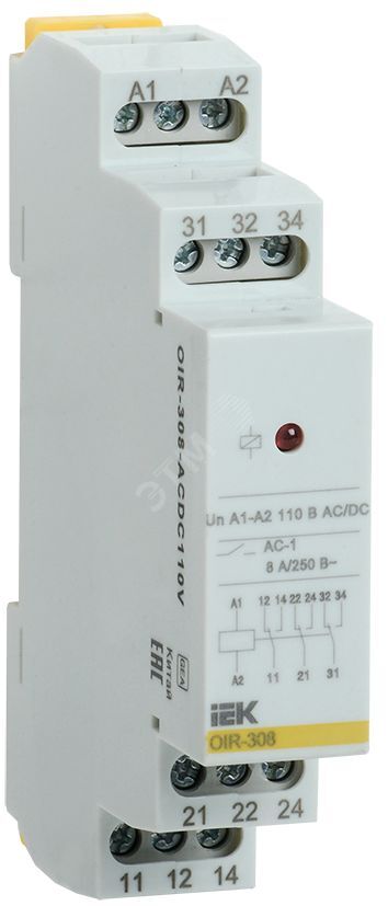Изображение товара Промежуточное реле ONI OIR-308-ACDC110V 8А для автоматизации