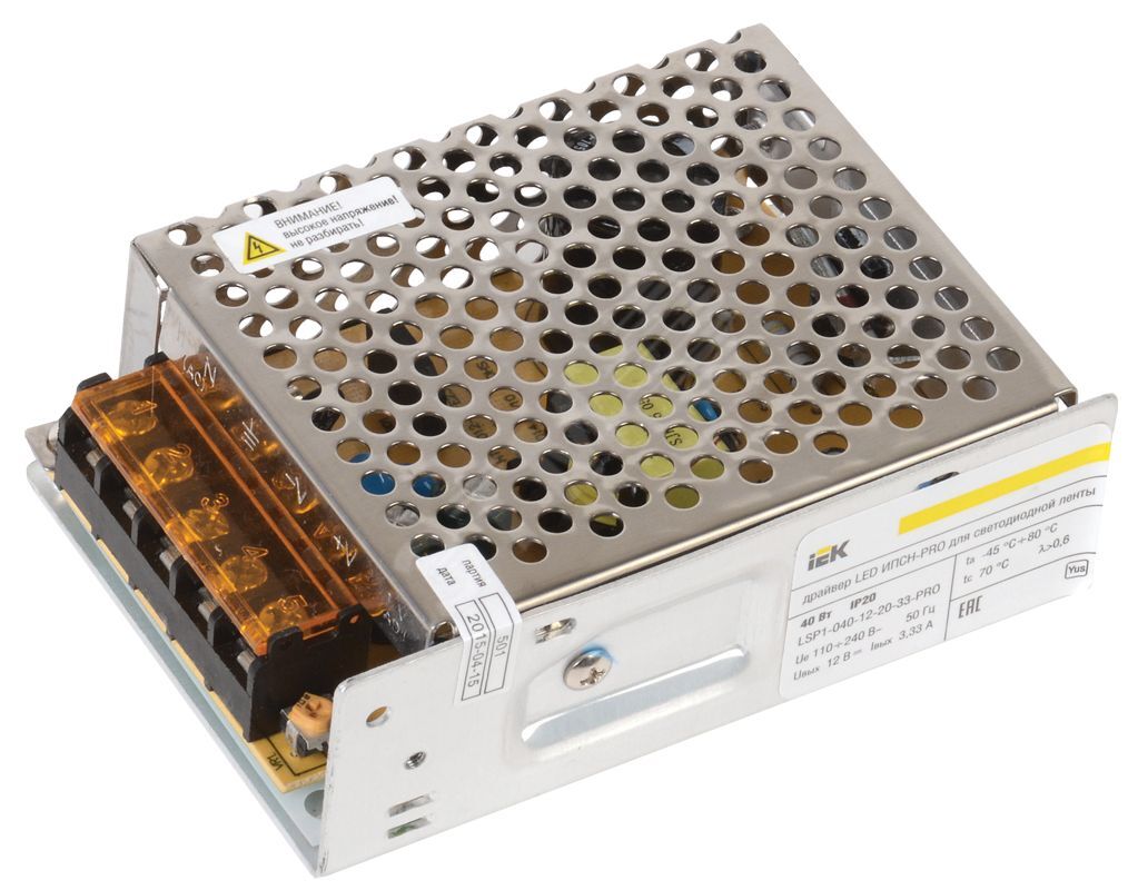 Изображение товара Драйвер LED ИПСН-PRO 40Вт 12В блок-клеммы IP20 (шт) Изображение товара Драйвер LED ИПСН-PRO 40Вт 12В блок-клеммы IP20 (шт)