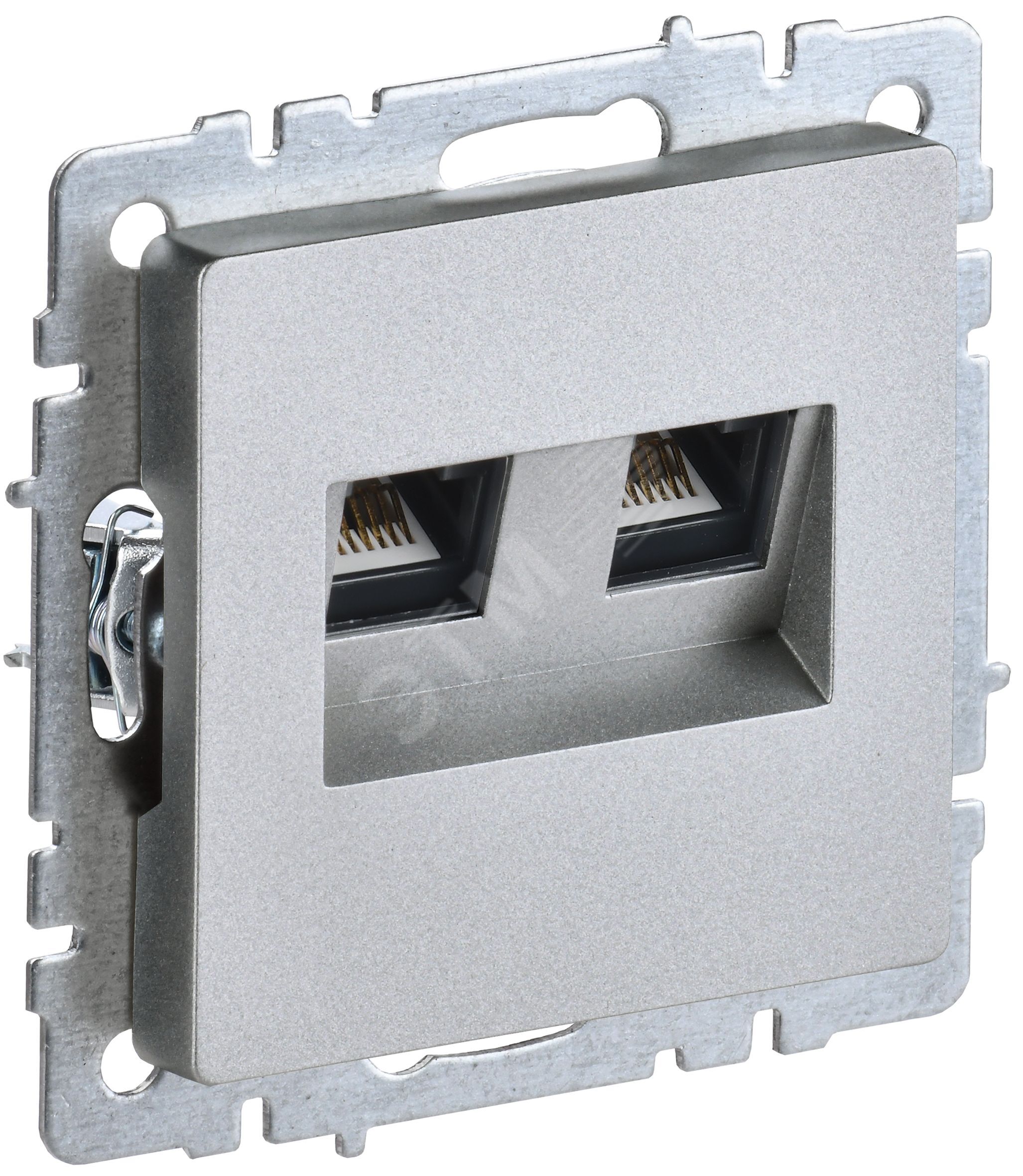 Изображение товара BRITE Розетка двойная RJ11+RJ45 кат.5E РК/Т12-БрА алюминий (шт) Изображение товара BRITE Розетка двойная RJ11+RJ45 кат.5E РК/Т12-БрА алюминий (шт)