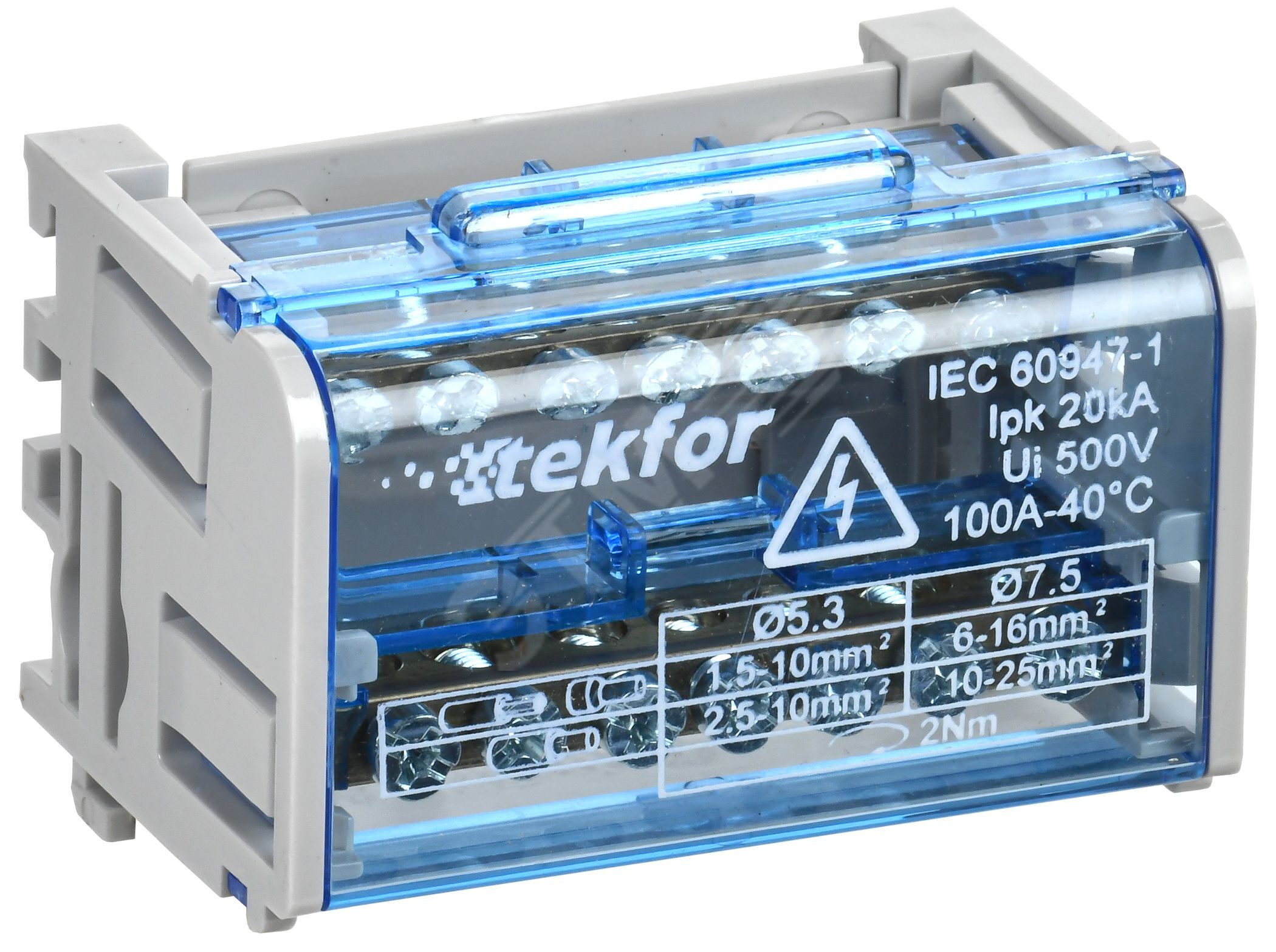 TEKFOR Шины на DIN-рейку (кросс-модуль) ШНК 2х7 L+PEN