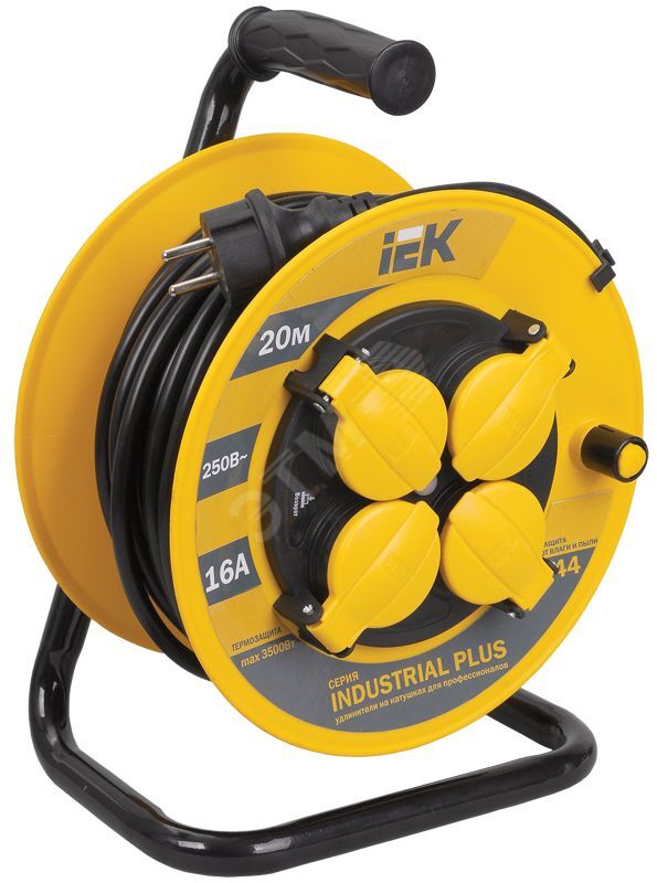INDUSTRIAL PLUS Катушка УК20 4 места IP44 с заземлением с термозащитой 3х1,5мм2 20м
