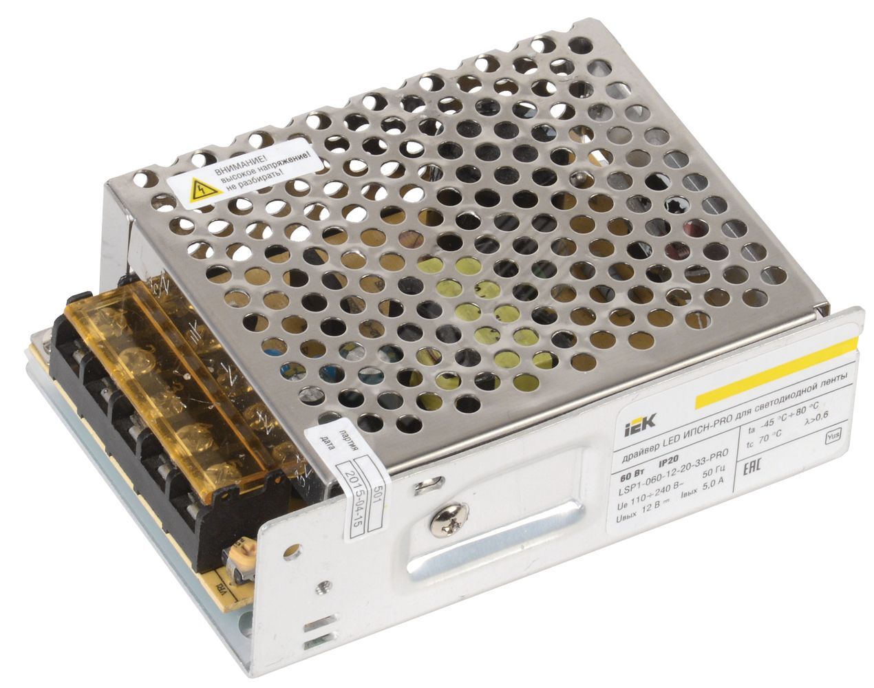 Изображение товара Драйвер LED ИПСН-PRO 60Вт 12В блок-клеммы IP20 (шт)