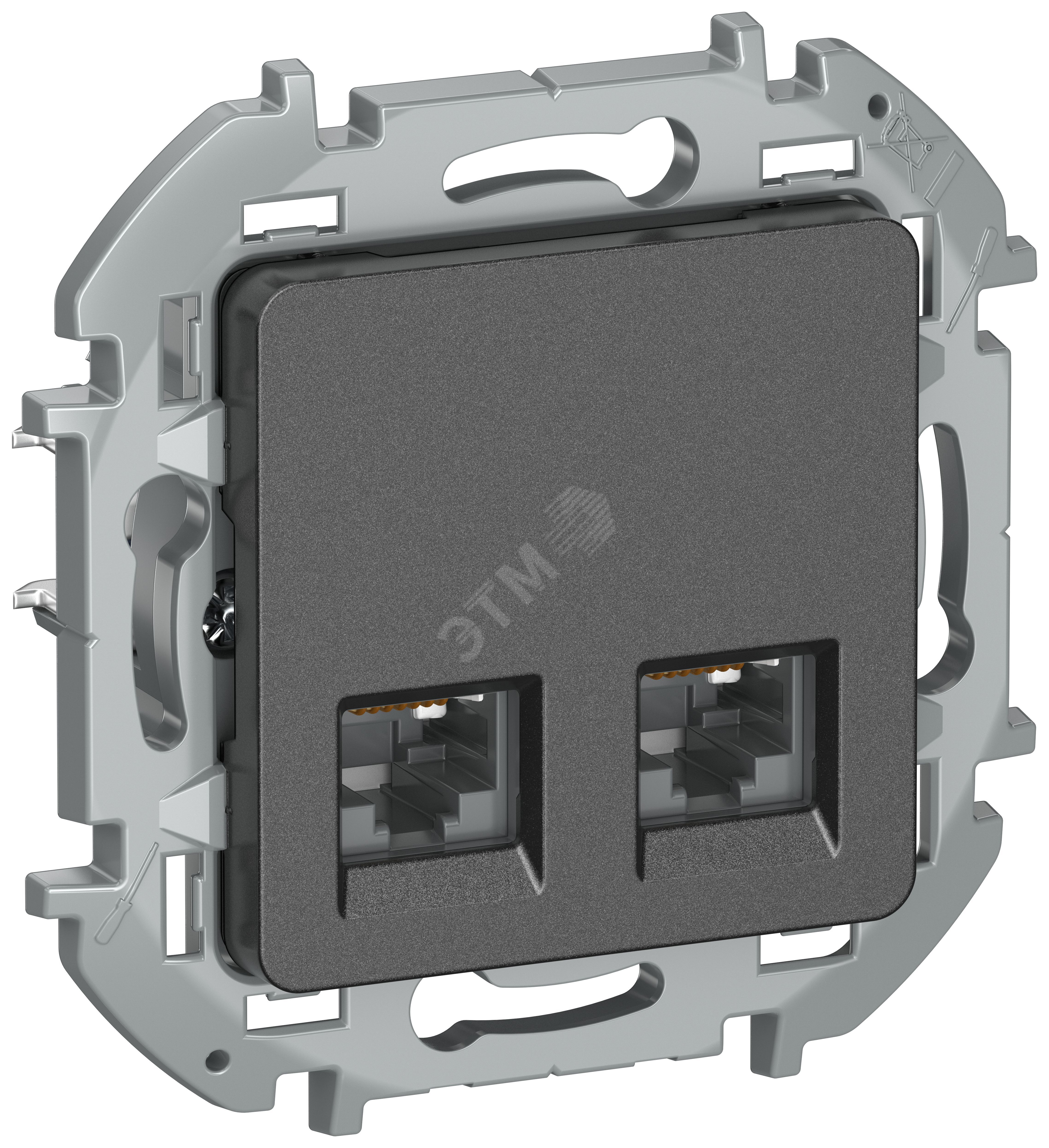 Изображение товара IEKINSPIRIA Розетка компьютерная двойная RJ45 категория 6 UTP 6738431 антрацит (шт) Изображение товара IEKINSPIRIA Розетка компьютерная двойная RJ45 категория 6 UTP 6738431 антрацит (шт)