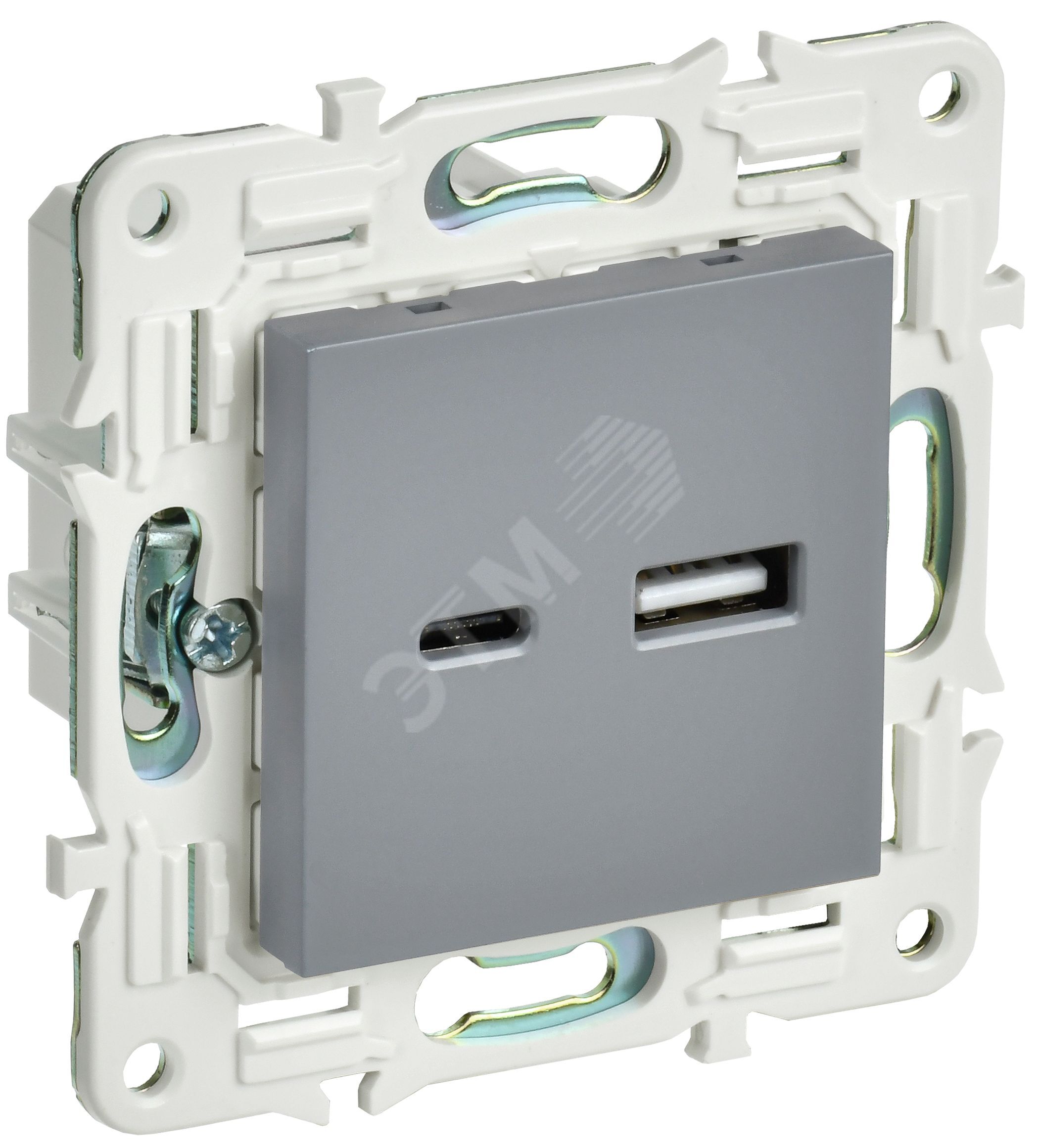 Изображение товара SKANDY Розетка USB A+C 3,1А SK-R14Gr серый (шт) Изображение товара SKANDY Розетка USB A+C 3,1А SK-R14Gr серый (шт)