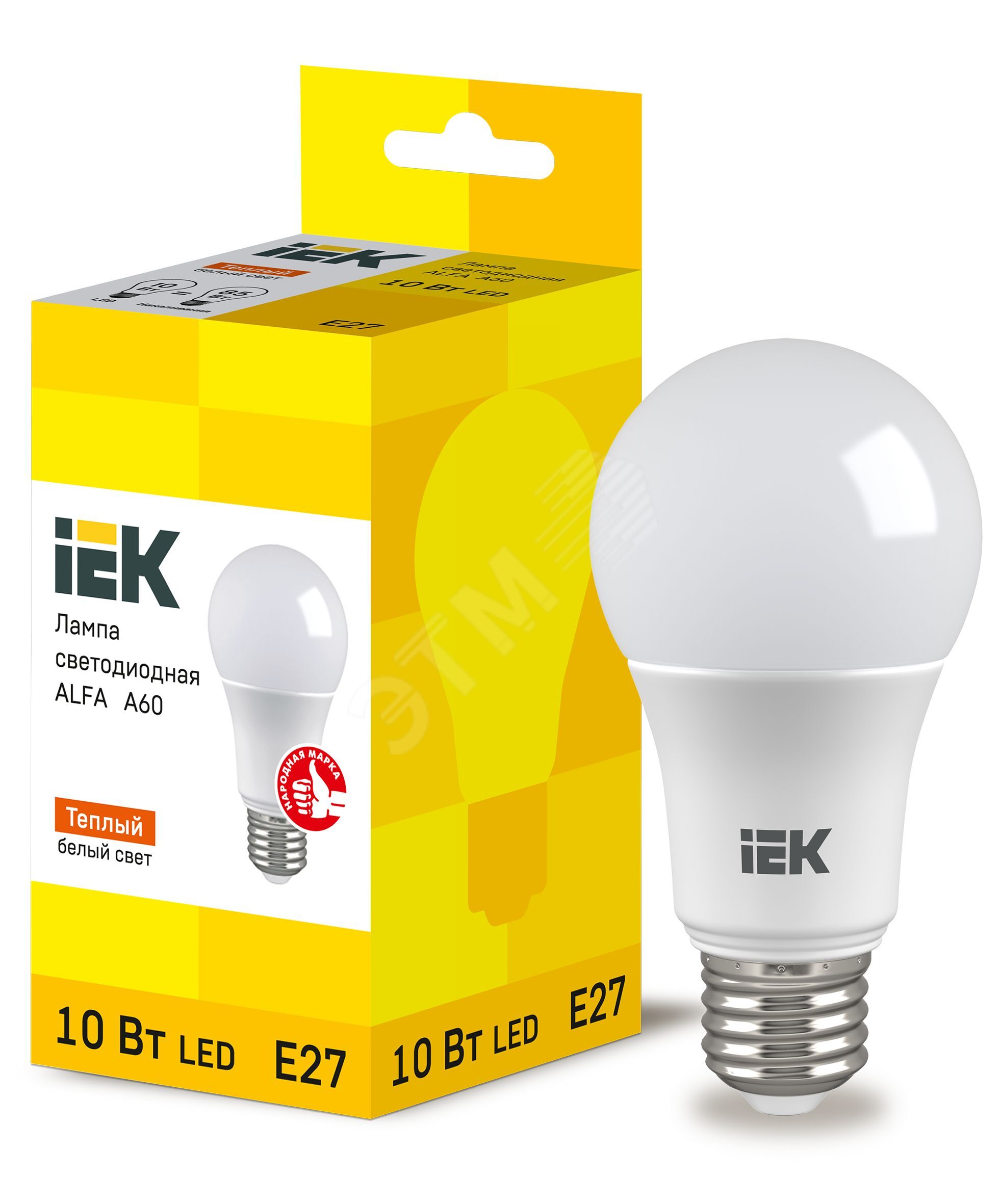 Изображение товара Лампа LED IEK A60 10Вт 3000К E27 Грушевидная Изображение товара Лампа LED IEK A60 10Вт 3000К E27 Грушевидная