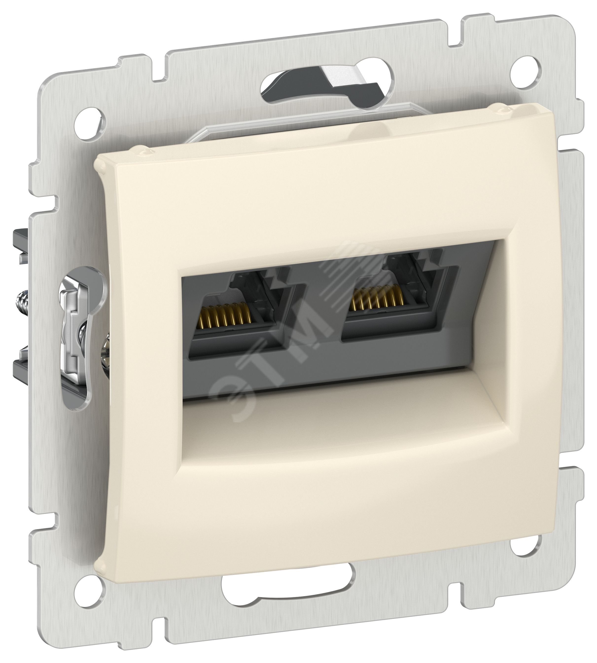 Изображение товара IEKVALENA Розетка компьютерная двойная RJ45 категория 6 UTP 6941471 слоновая кость (шт) Изображение товара IEKVALENA Розетка компьютерная двойная RJ45 категория 6 UTP 6941471 слоновая кость (шт)