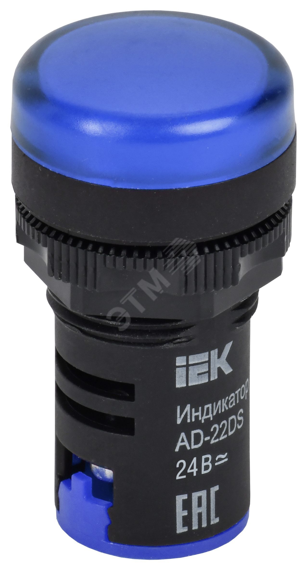 Лампа AD22DS(LED)матрица d=22мм синий 24В AC/DC