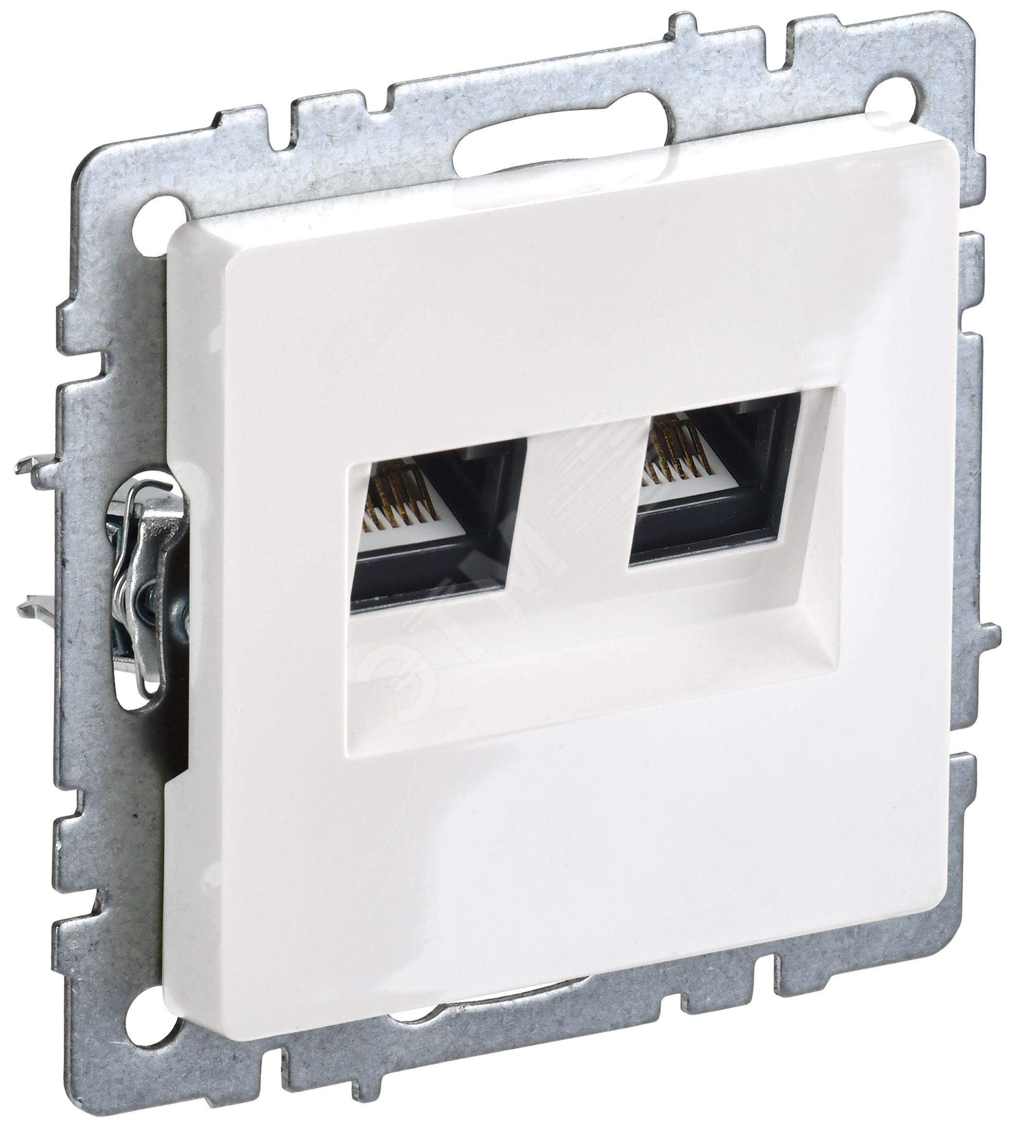Изображение товара Розетка двойная RJ11+RJ45 кат.5E РК/Т12-БрБ белый BRITE (шт)