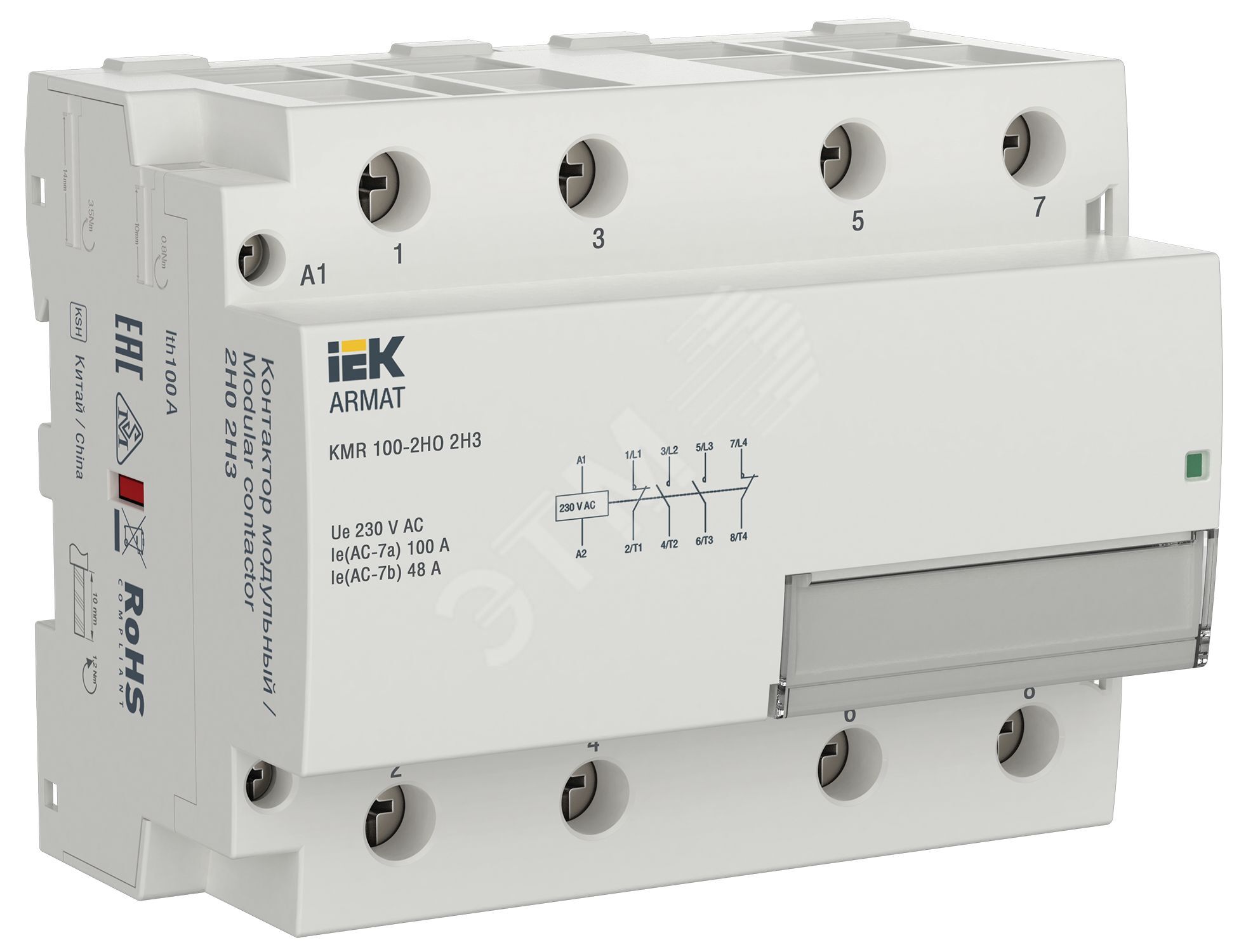 Изображение товара Модульный контактор IEK ARMAT 100А 230В для автоматизации электросетей Изображение товара Модульный контактор IEK ARMAT 100А 230В для автоматизации электросетей