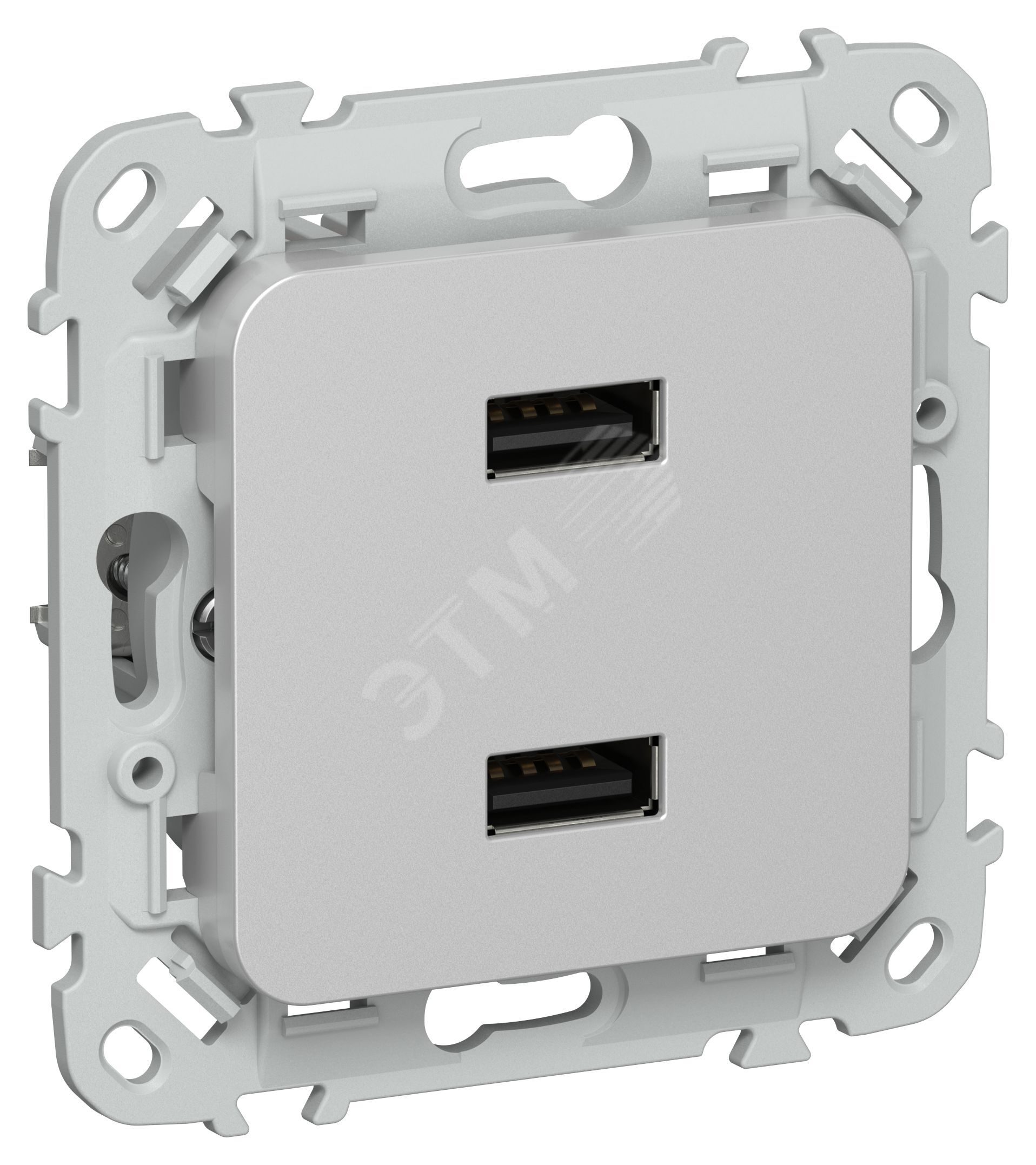 FLITE Розетка USB A+A 3,1А РЮ-2-ФлА алюминий