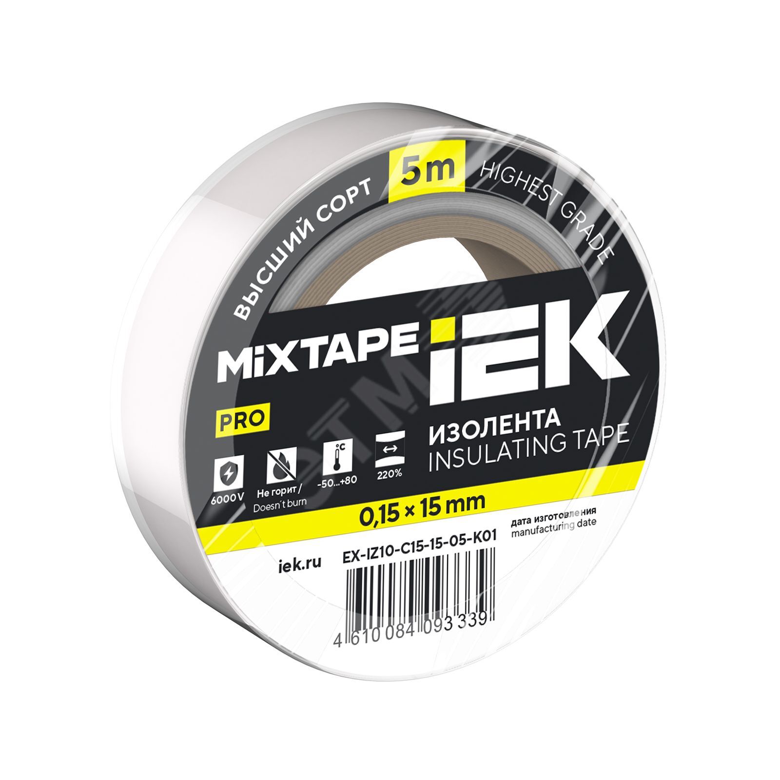Изображение товара PRO Изолента 0,15х15мм белая 5м MIXTAPE (шт)