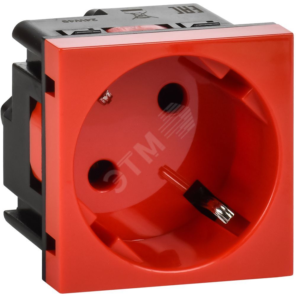 Изображение товара Розетка IEK 45° 2 модуля з/к красная 250V 16A Изображение товара Розетка IEK 45° 2 модуля з/к красная 250V 16A