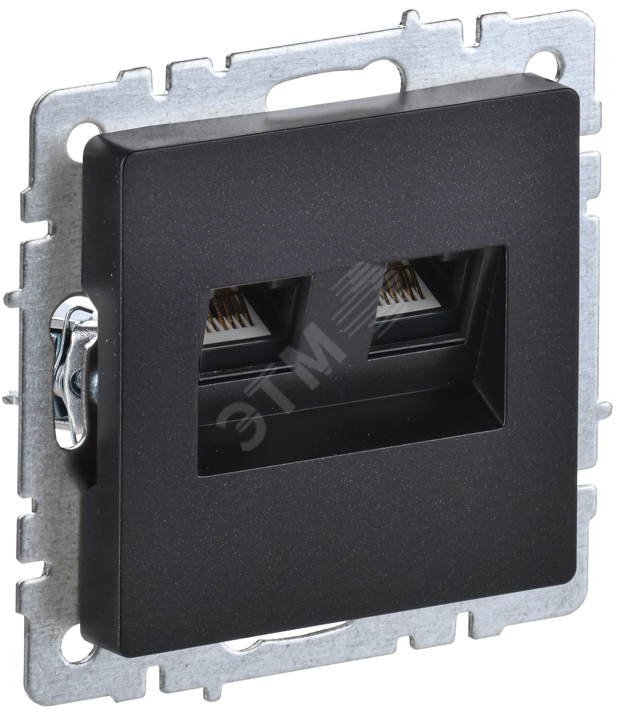 Изображение товара BRITE Розетка двойная RJ11+RJ45 кат.5E РК/Т12-БрЧ черный (шт)