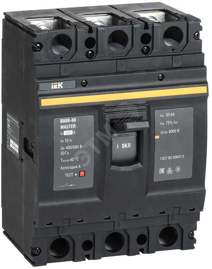 Изображение товара Выключатель автоматический ВА88-40 3Р 500А 35кА MASTER (шт)