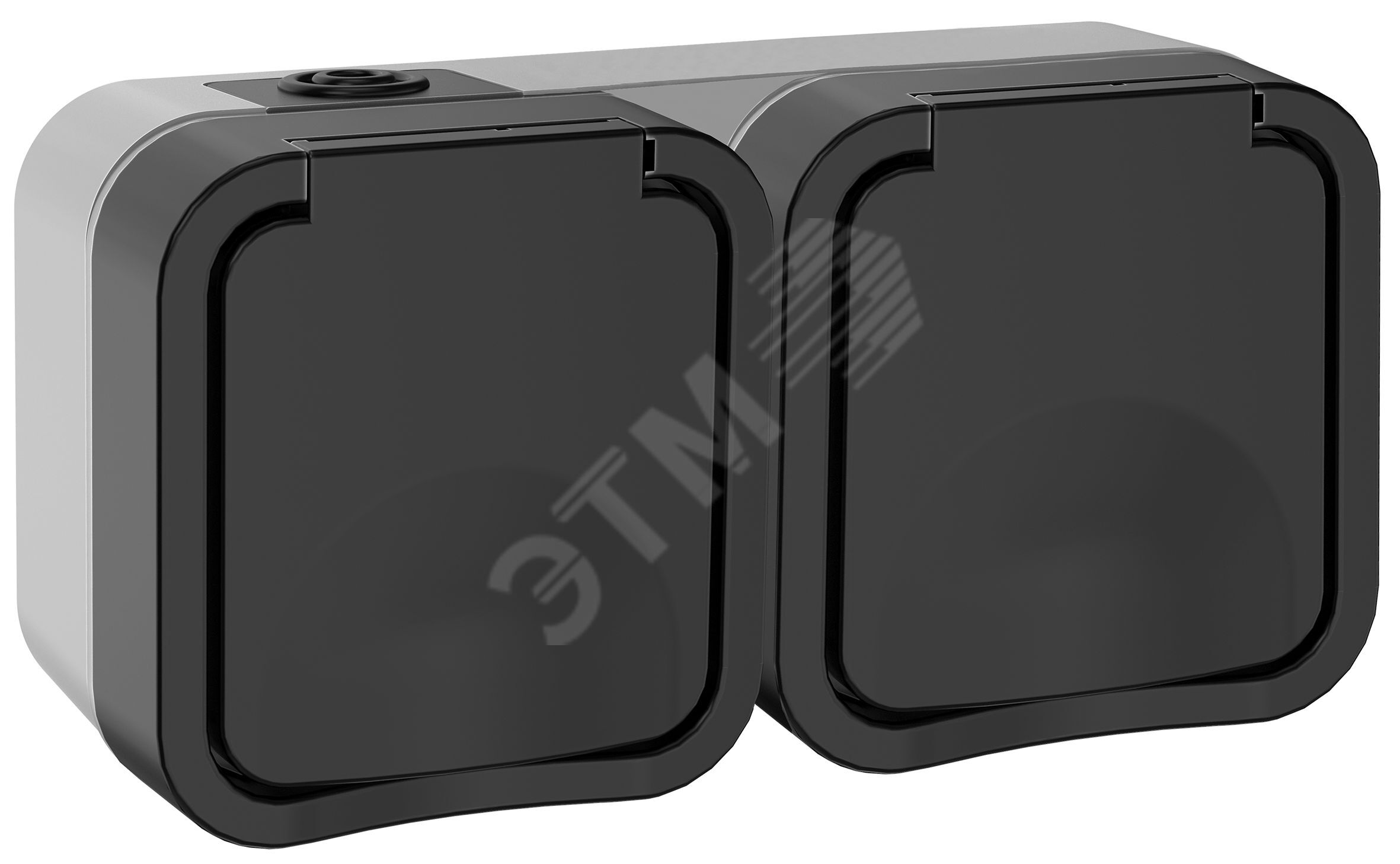 Изображение товара TORS Розетка 2-местная горизонтальная 16А IP55 TS122 графит (шт)