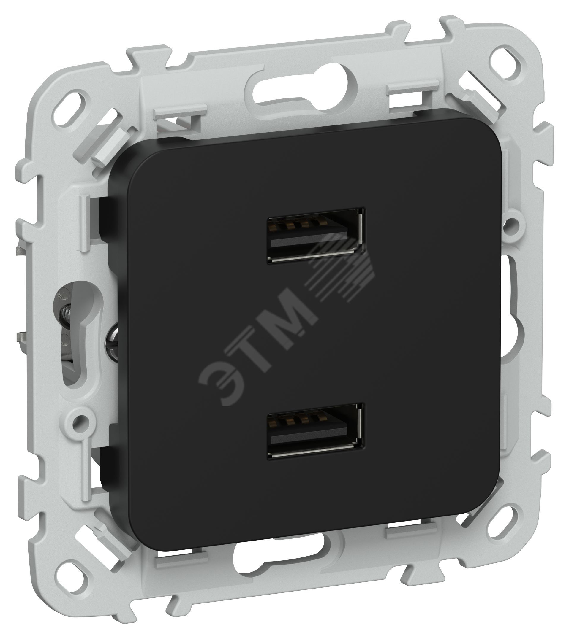 Изображение товара FLITE Розетка USB A+A 2,1А РЮ-2-ФлЧ черный (шт) Изображение товара FLITE Розетка USB A+A 2,1А РЮ-2-ФлЧ черный (шт)
