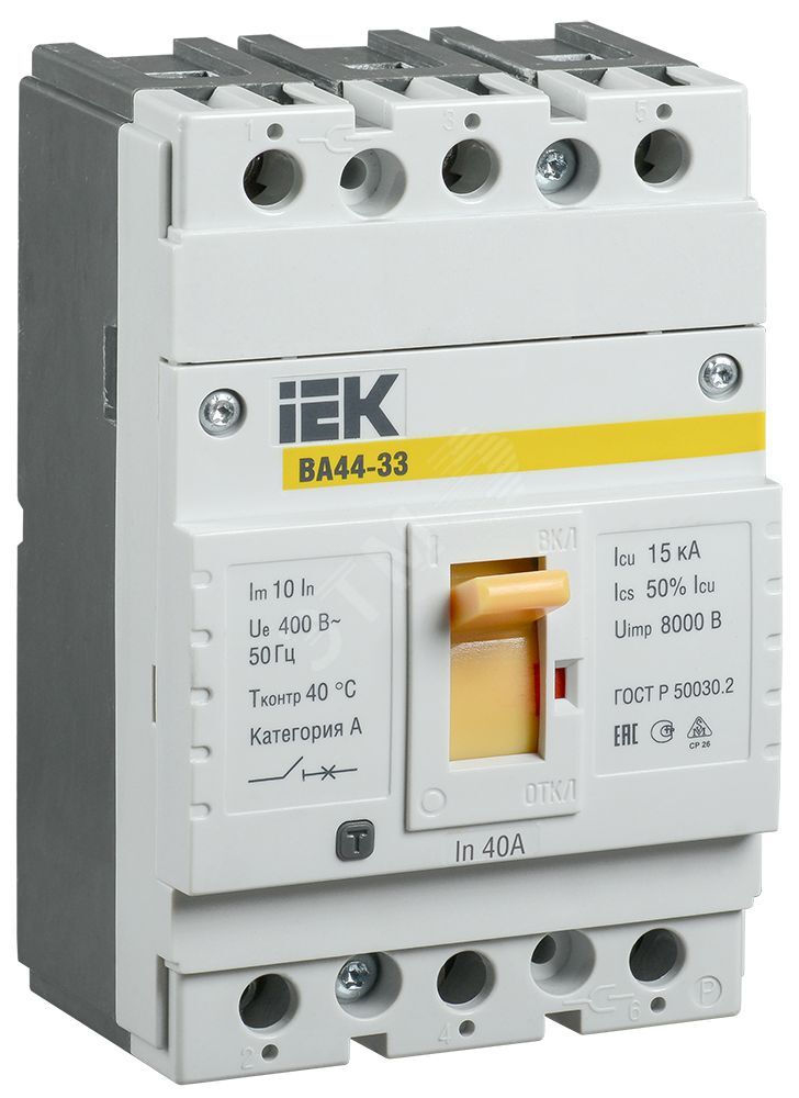 Изображение товара Выключатель автоматический IEK SVA4410-3-0040 40 А 3P 380 В Изображение товара Выключатель автоматический IEK SVA4410-3-0040 40 А 3P 380 В