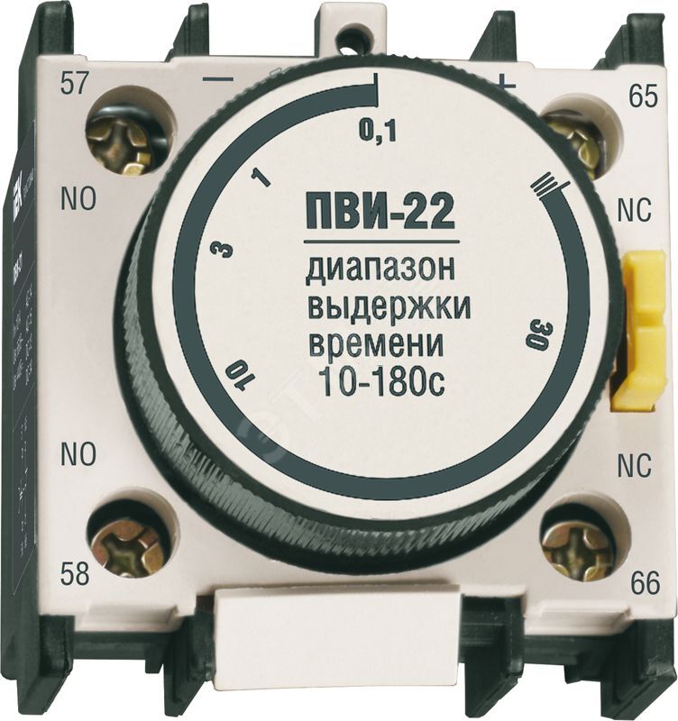 Изображение товара Приставка ПВИ-22 задержка на выключение 10-180сек 1NO+1NC (шт)