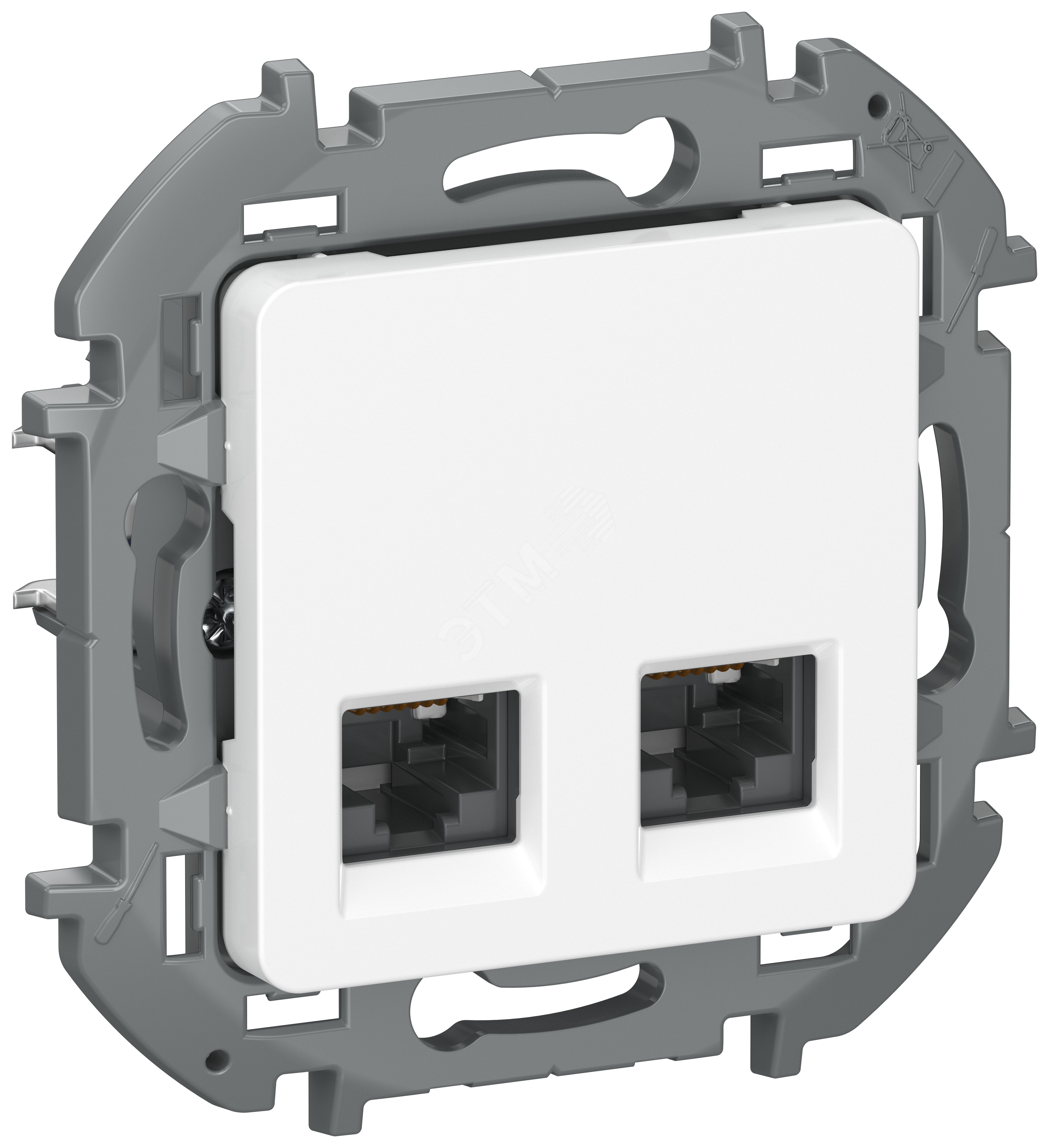 IEKINSPIRIA Розетка компьютерная двойная RJ45 категория 6 UTP 6738401 белый