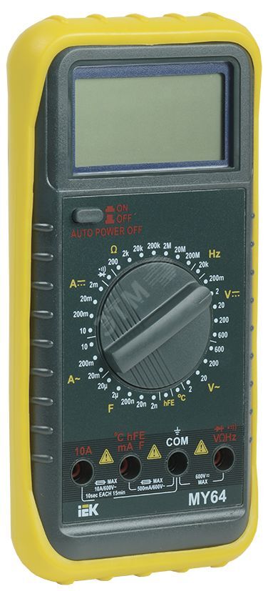 Изображение товара Мультиметр Professional MY64 IEK - компактный дисплей, диапазоны до 600 В и 10 А Изображение товара Мультиметр Professional MY64 IEK - компактный дисплей, диапазоны до 600 В и 10 А