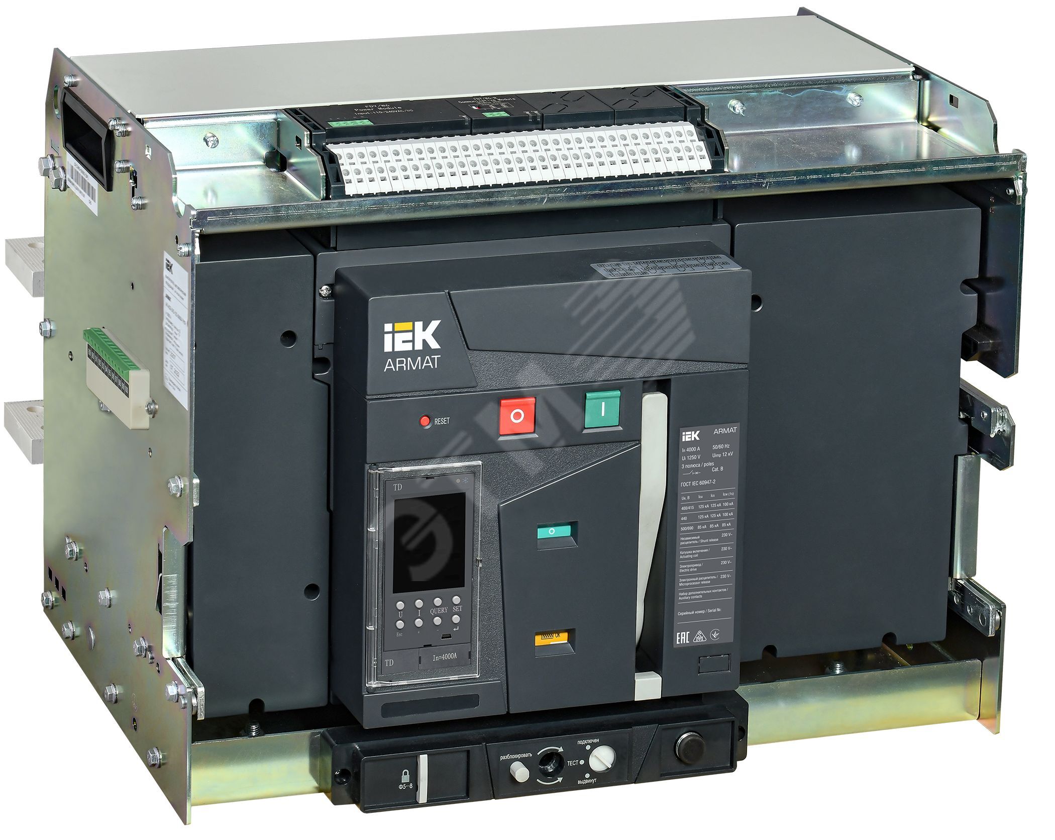 Изображение товара Автоматический воздушный выключатель IEK ARMAT 4000А с электронной защитой (3 полюса)