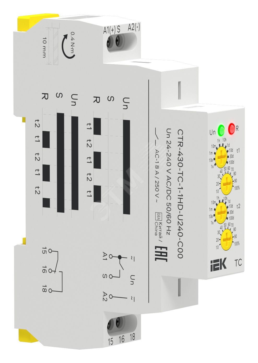 Изображение товара Циклическое реле IEK с adjustable интервалами 24-240 В AC/DC Изображение товара Циклическое реле IEK с adjustable интервалами 24-240 В AC/DC