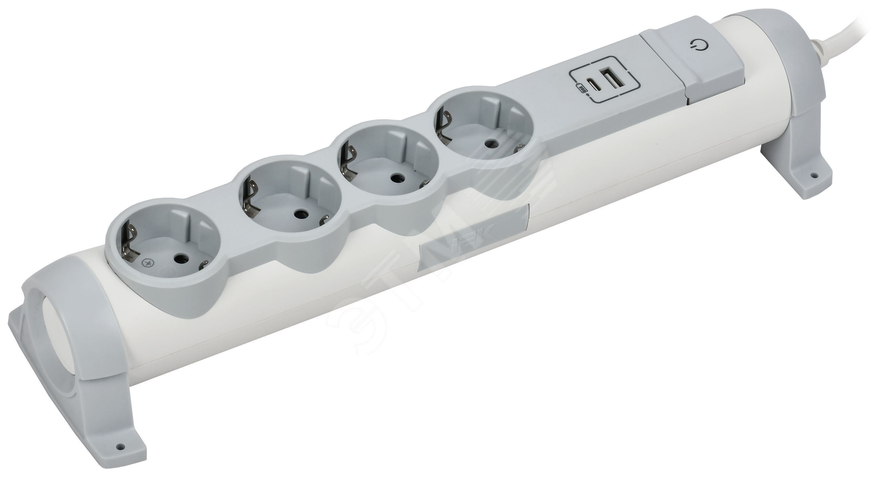 COMFORT Удлинитель У04К 4 места 2P+PE 1,5м 3х1,5мм2 16А USB A+C 20Вт белый
