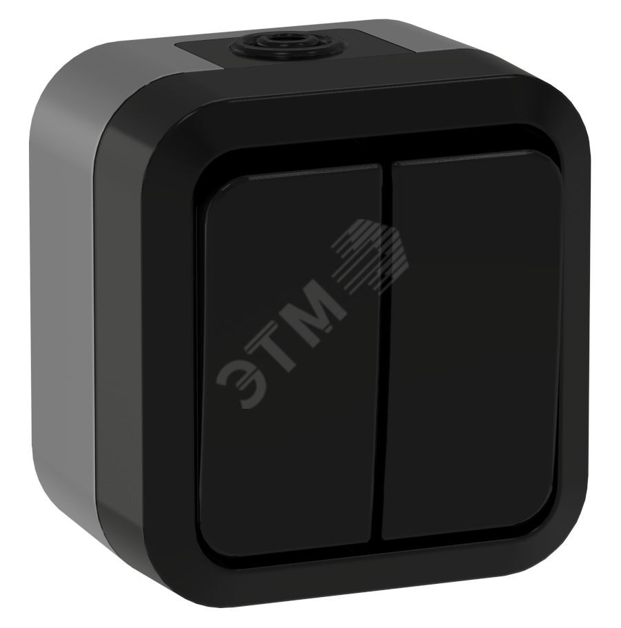 Изображение товара Выключатель двухклавишный проходной 10А IP55 TS125 графит TORS (шт) Изображение товара Выключатель двухклавишный проходной 10А IP55 TS125 графит TORS (шт)