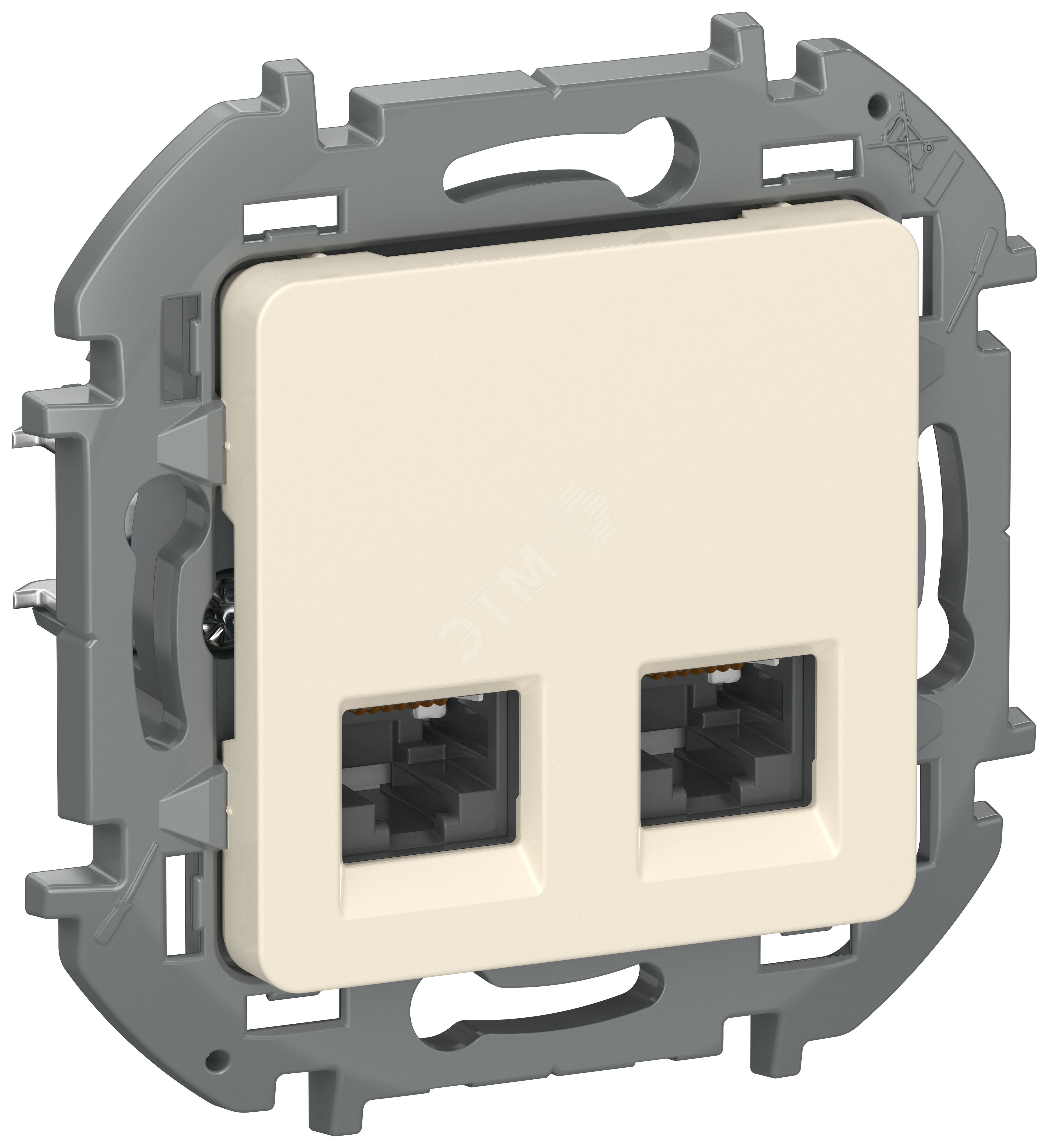 Изображение товара IEKINSPIRIA Розетка компьютерная двойная RJ45 категория 5Е UTP 6738361 слоновая кость (шт) Изображение товара IEKINSPIRIA Розетка компьютерная двойная RJ45 категория 5Е UTP 6738361 слоновая кость (шт)