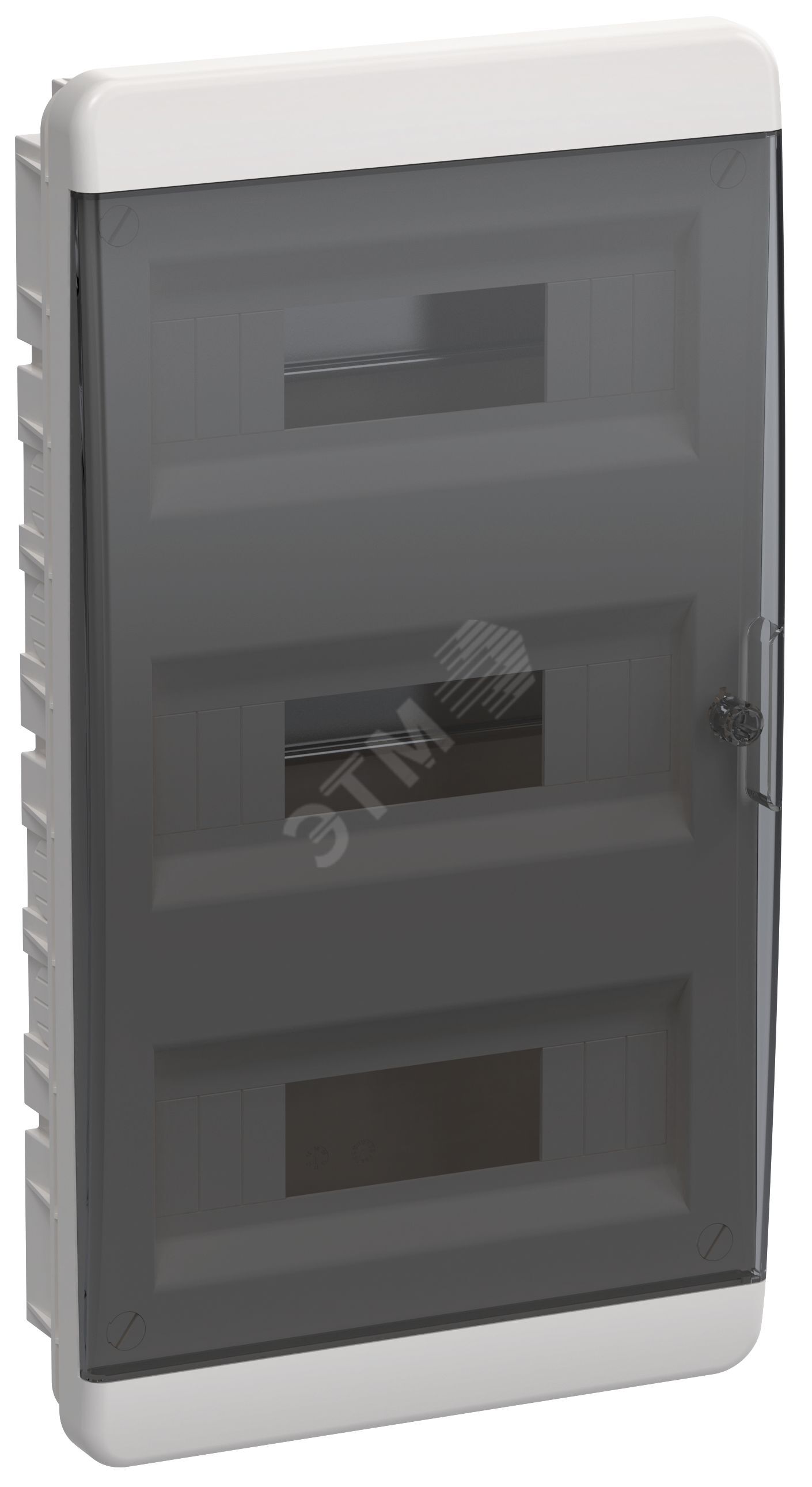 TEKFOR Корпус пластиковый ЩРВ-П-36 IP41 черная прозрачная дверь
