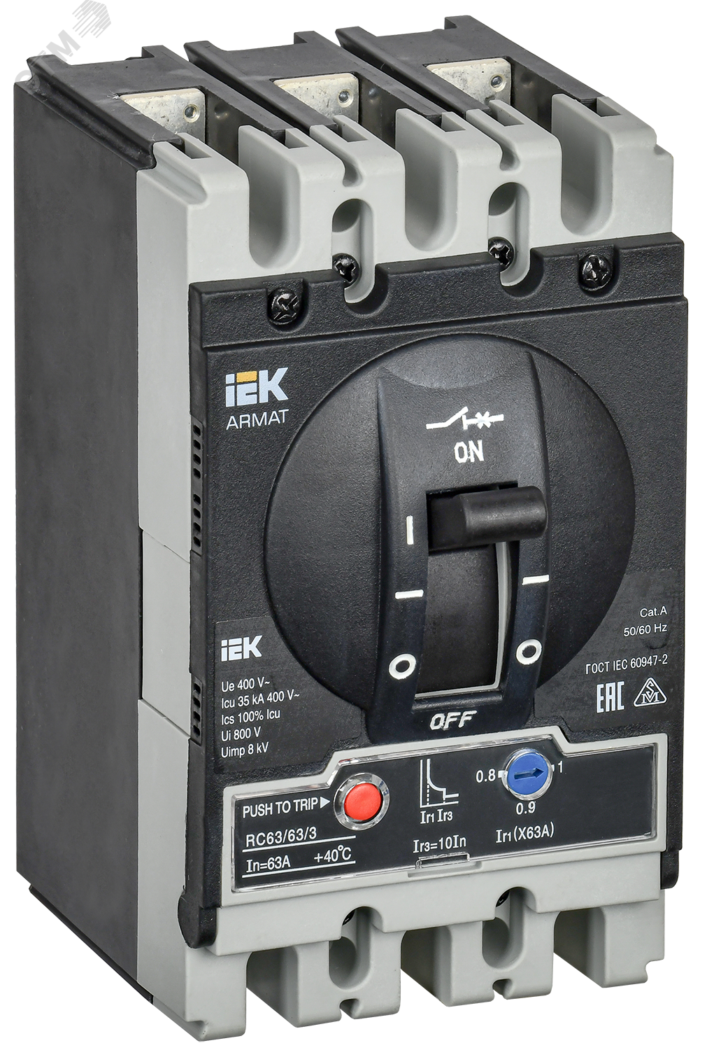 Изображение товара Автоматический выключатель в литом корпусе ARMAT 3P 63А 35кА IEK