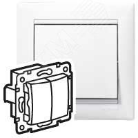 Изображение товара Выключатель двухклавишный VALENA 10А скрытого монтажа белый схема 5