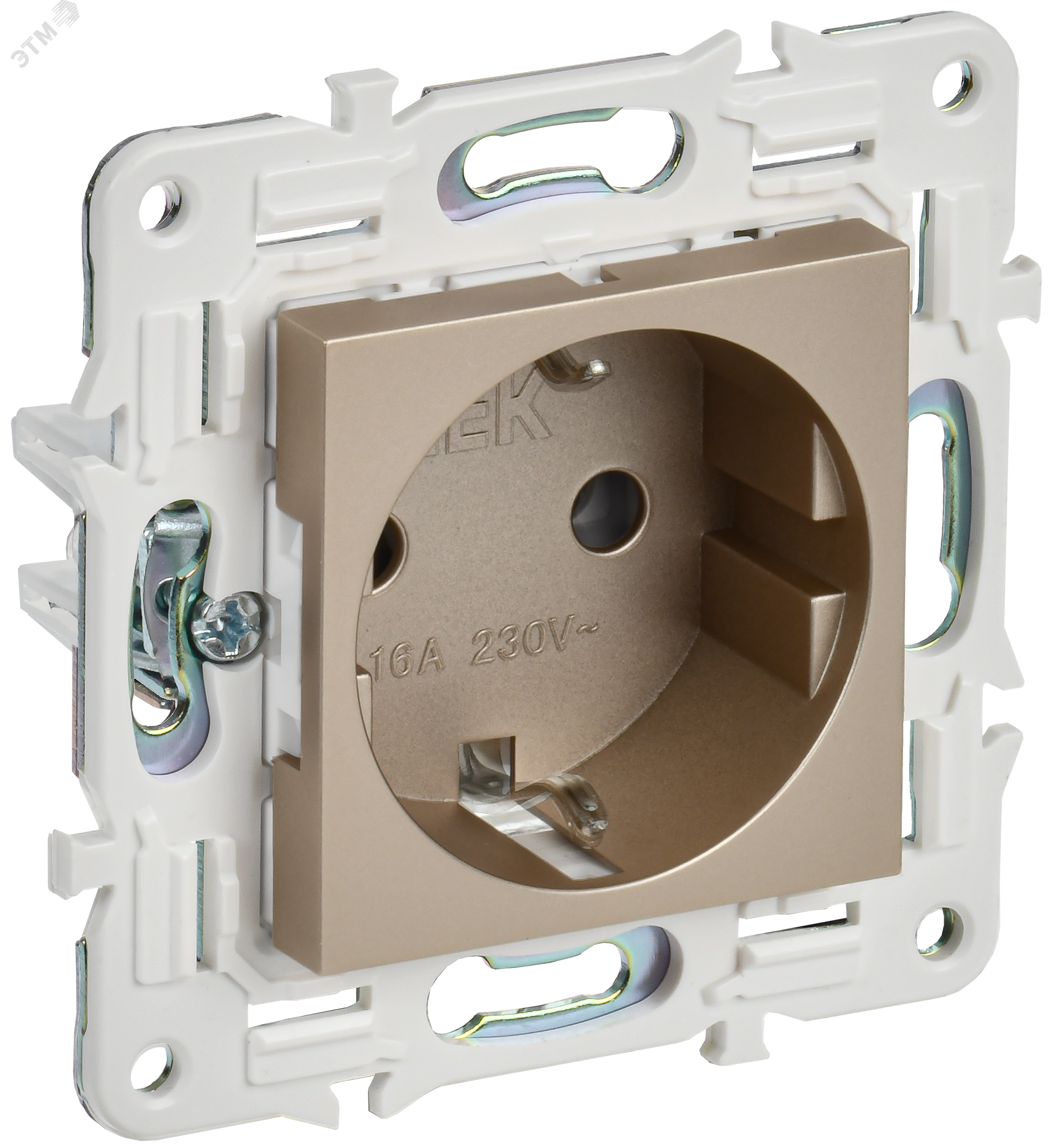 Изображение товара Розетка силовая с заземлением IP44 16А SK-R05Sh IEK шампань