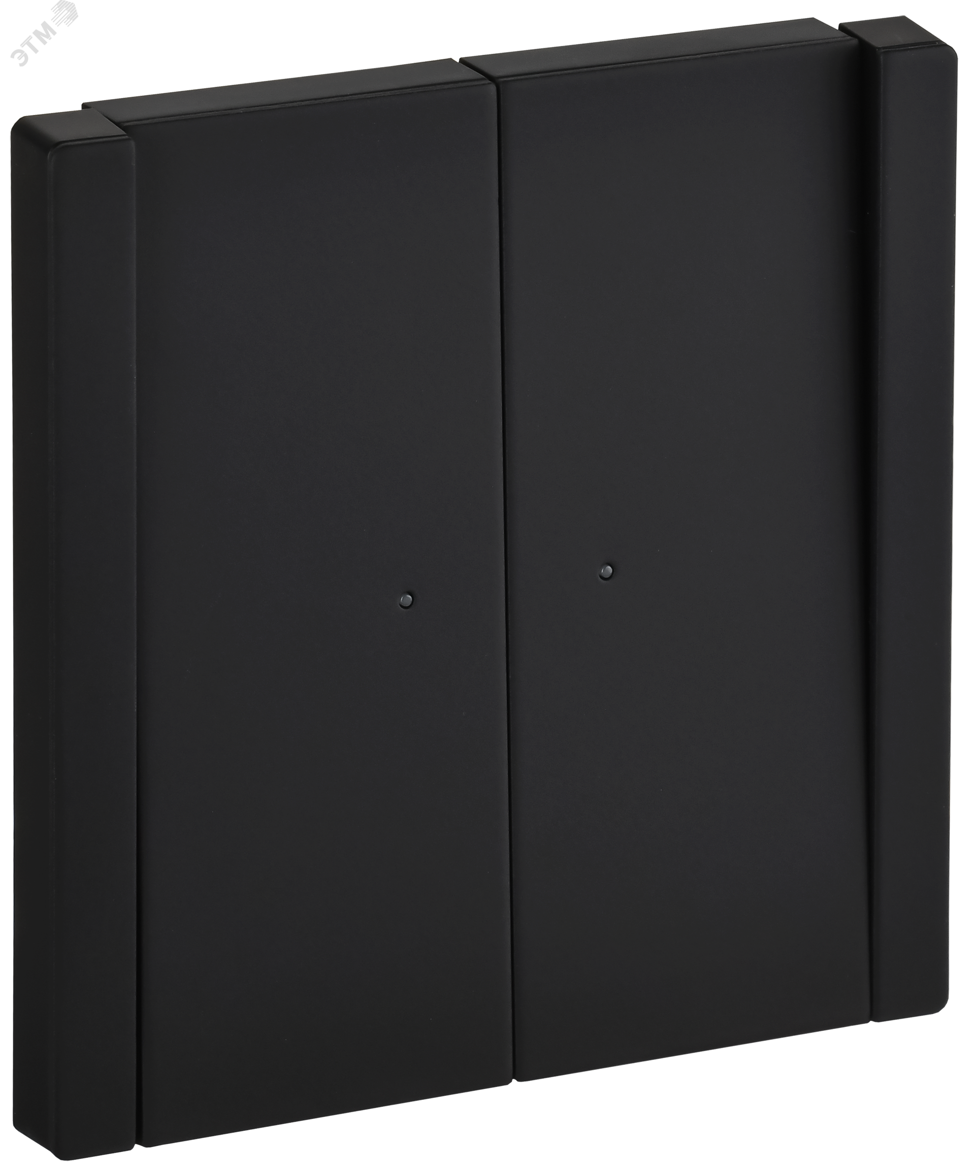 Изображение товара Выключатель 2-клавишный проходной с индикацией FORTE&PIANO FP108M черный металл