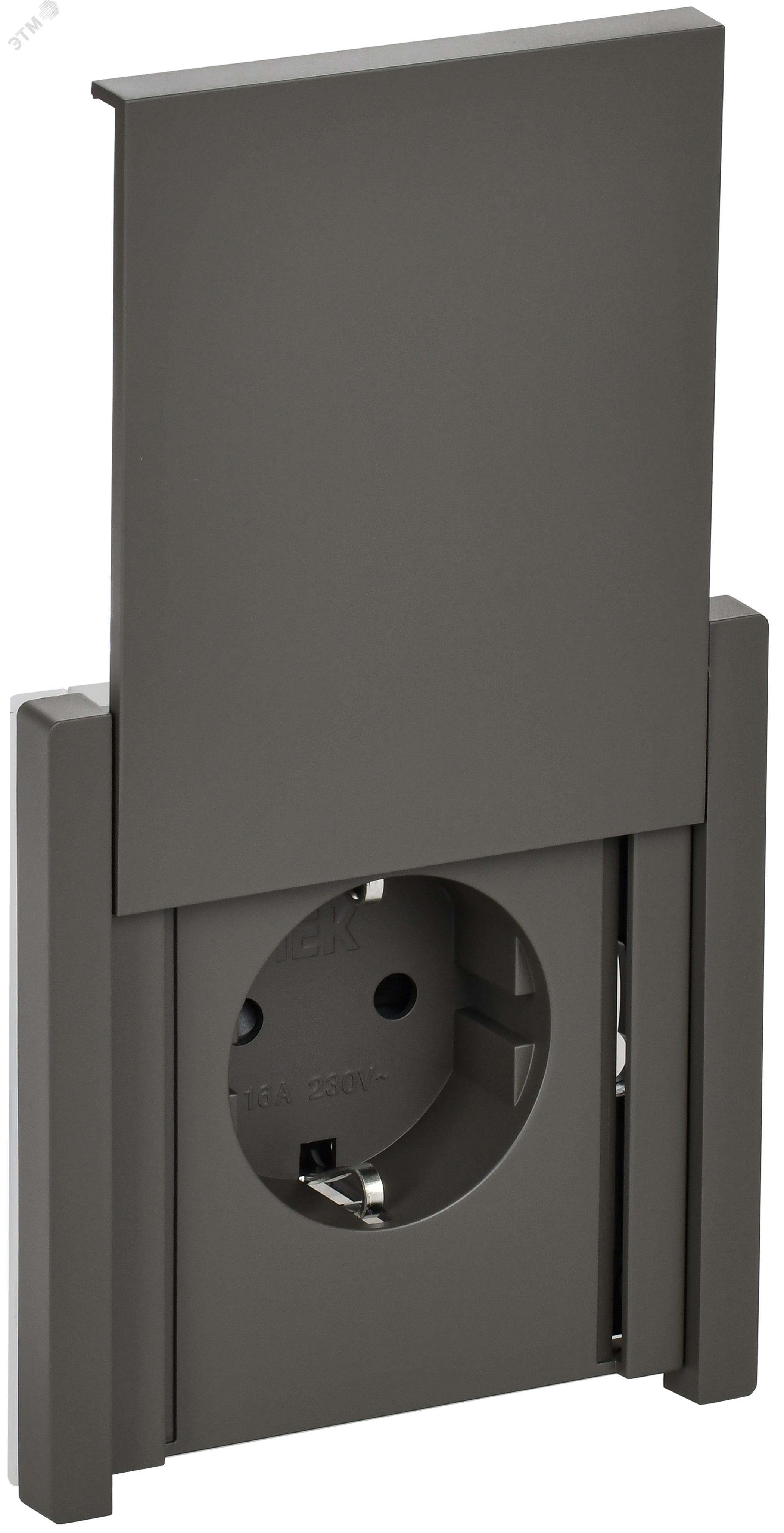 Изображение товара Розетка 1-местная с заземлением IP44 FORTE&PIANO IEK серый