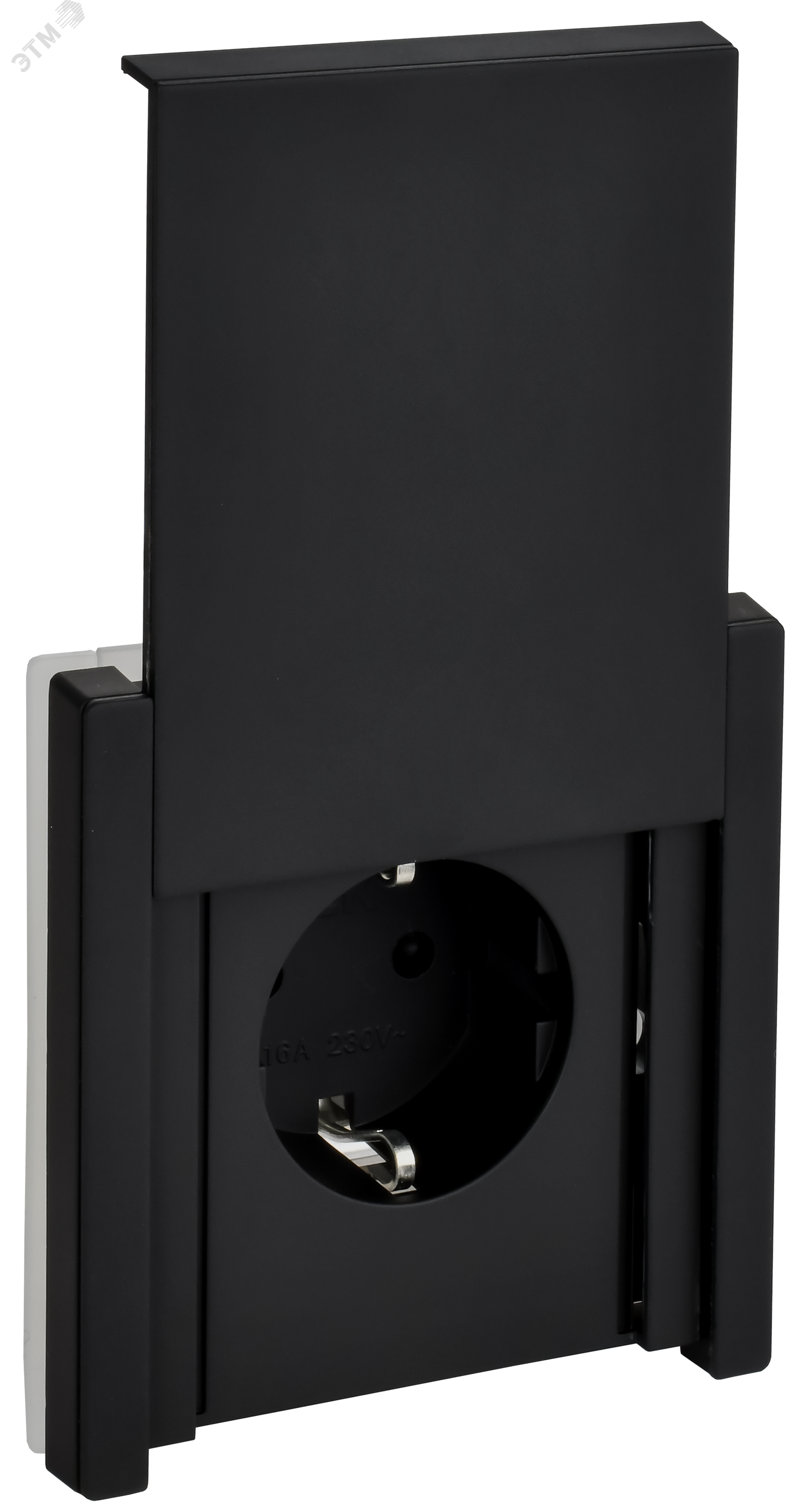 Изображение товара Розетка 1-местная FORTE&PIANO с заземлением 16А черная IP44 IEK