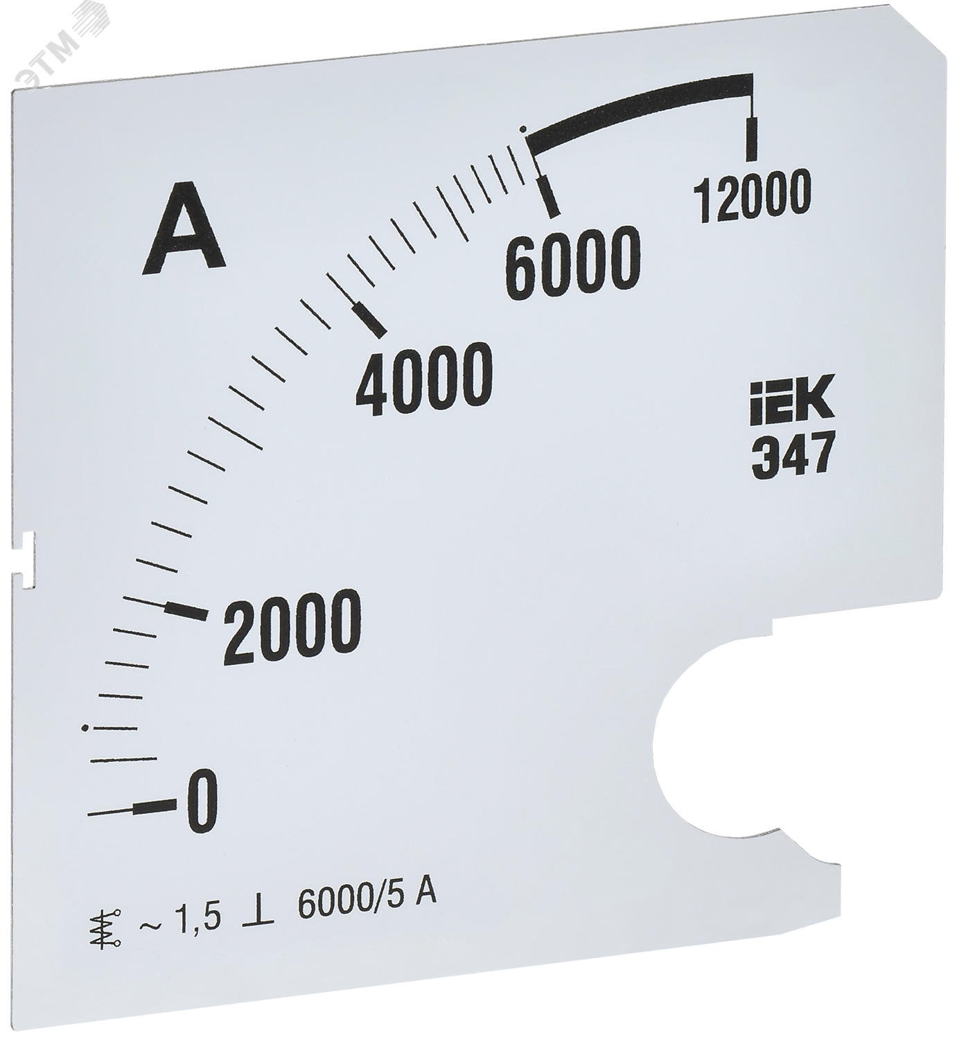Изображение товара Шкала сменная для амперметра Э47 IEK 0-6000А класс 1,5 96х96 мм Изображение товара Шкала сменная для амперметра Э47 IEK 0-6000А класс 1,5 96х96 мм