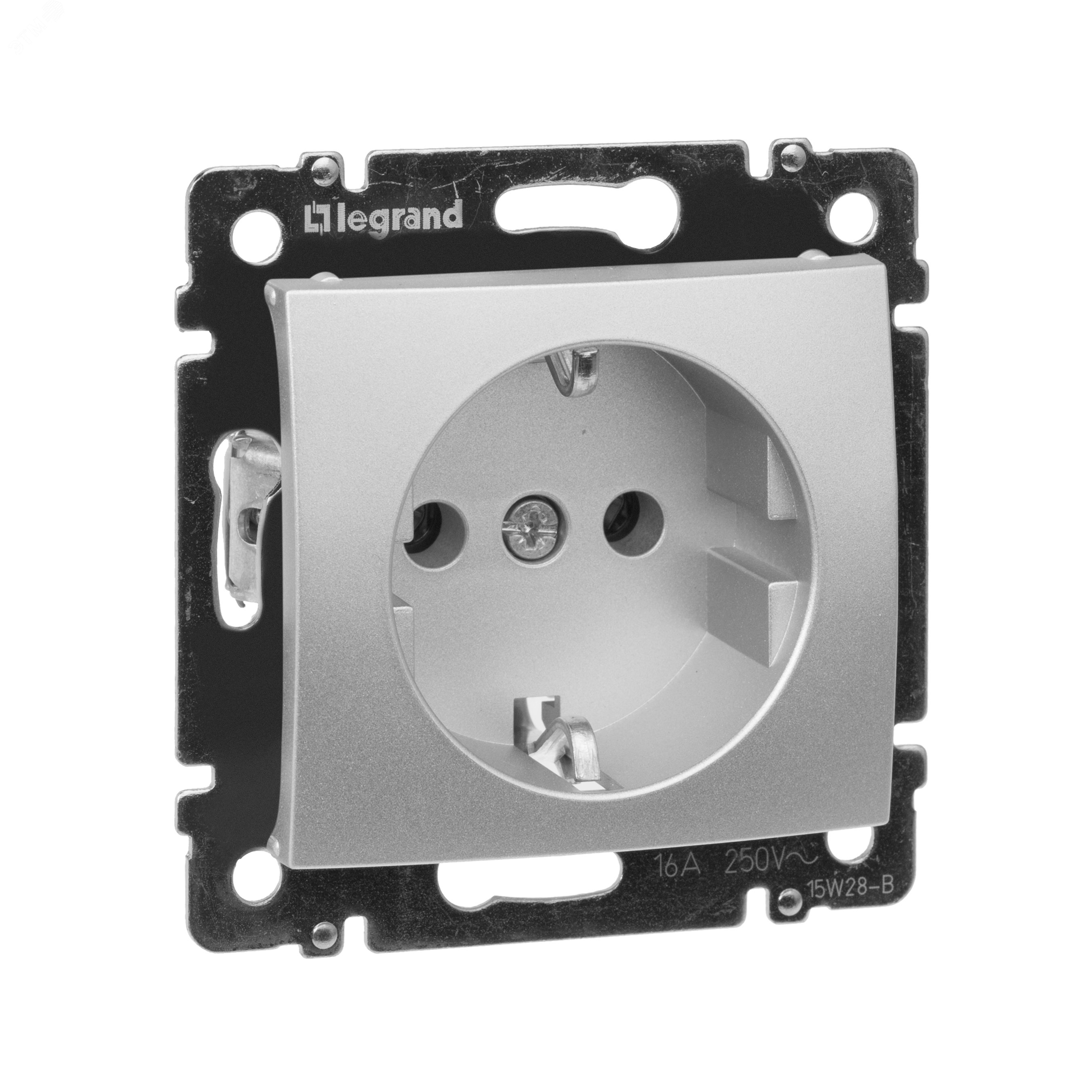 Изображение товара Розетка с заземлением VALENA 16А скрытая монтаж алюминий IEK