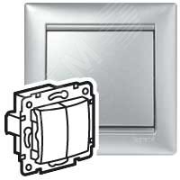 Изображение товара Двухклавишный выключатель VALENA алюминиевый 220 В IP20 для скрытого монтажа