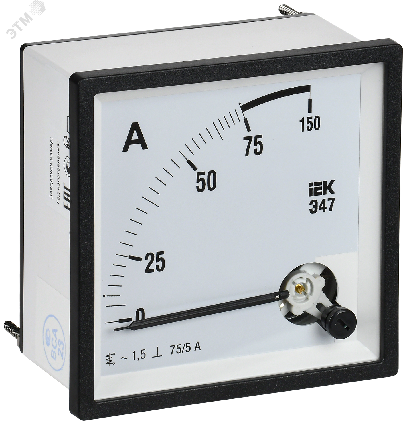 Изображение товара Амперметр Э47 75/5А класс точности 1,5 96х96 мм электроизмерительный прибор